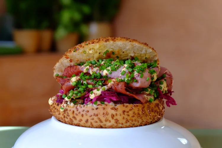 Two PEK sandwiches with lemonades