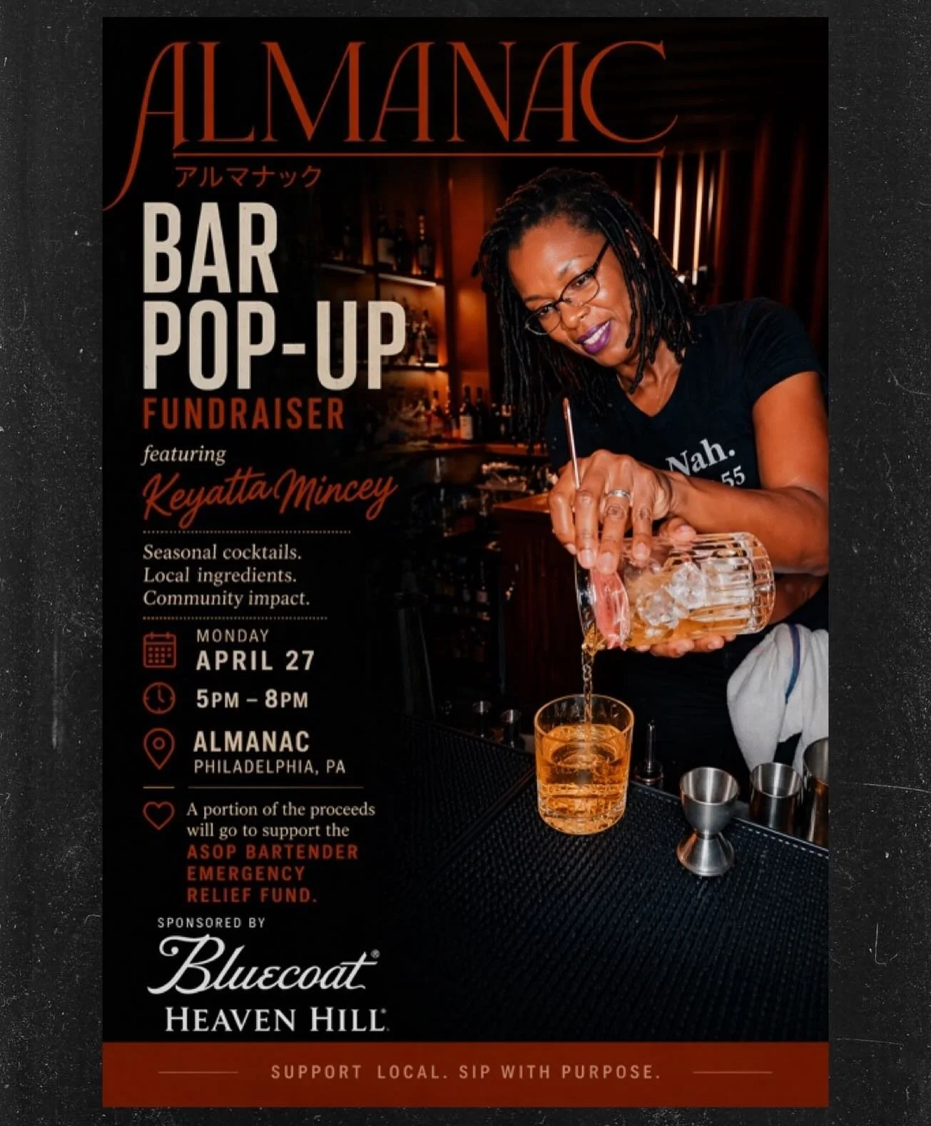 Join us this Monday, April 27 at 5PM for a special Almanac takeover by @picturesandcocktails_ , benefiting the ASOP Bartender Emergency Relief Fund.

Keyatta Mincey Parker &mdash; founder and Chief Curating Officer of Pictures and Cocktails LLC &mdas