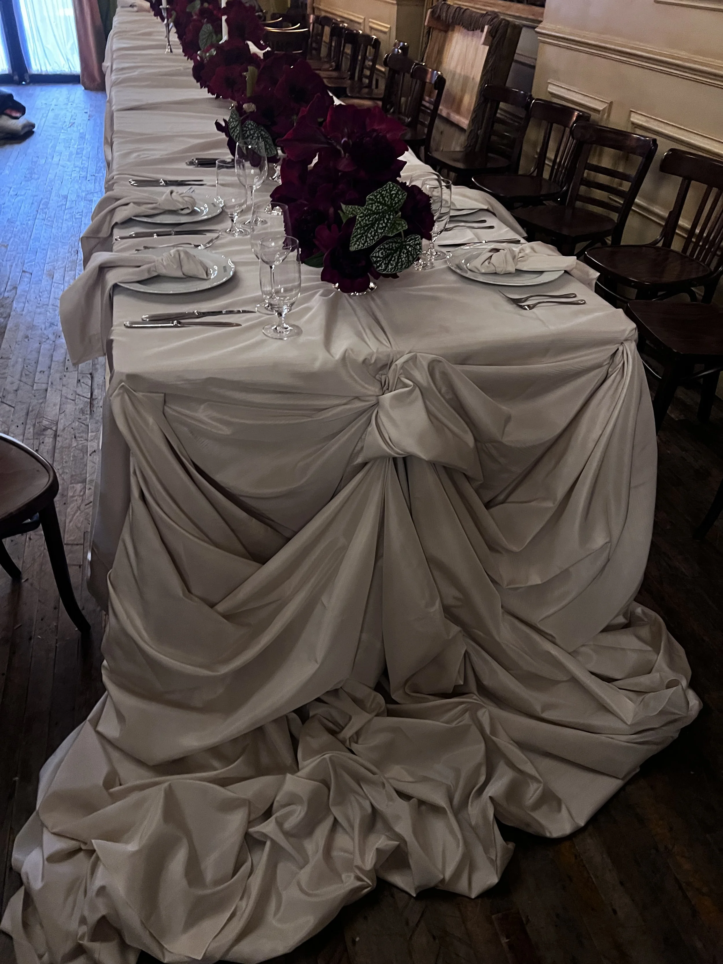 Table Styling & Linen Drapery at Hotel Chelsea, NYC