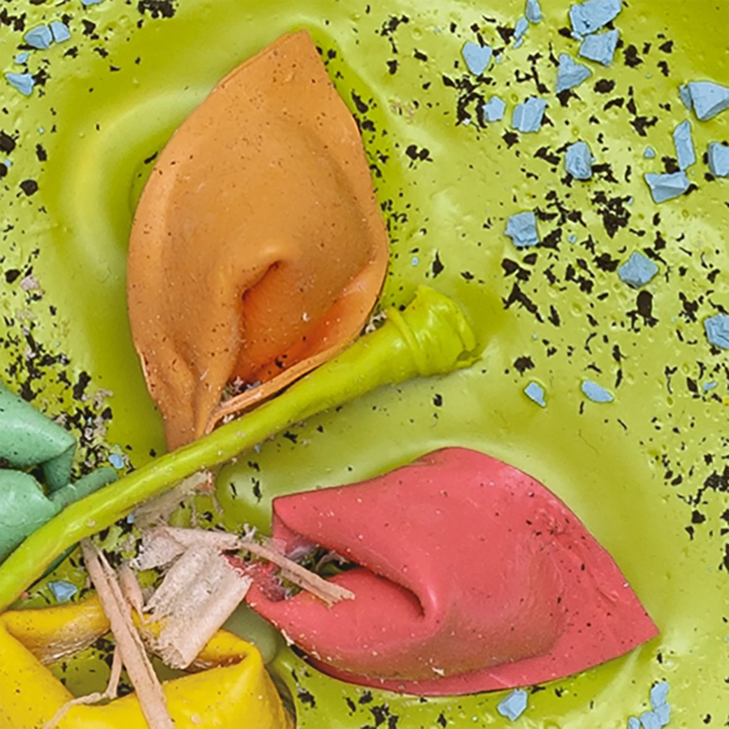 Ephemeral Food IV - Detail 5 - Silicon and acrylic on ceramic dish
