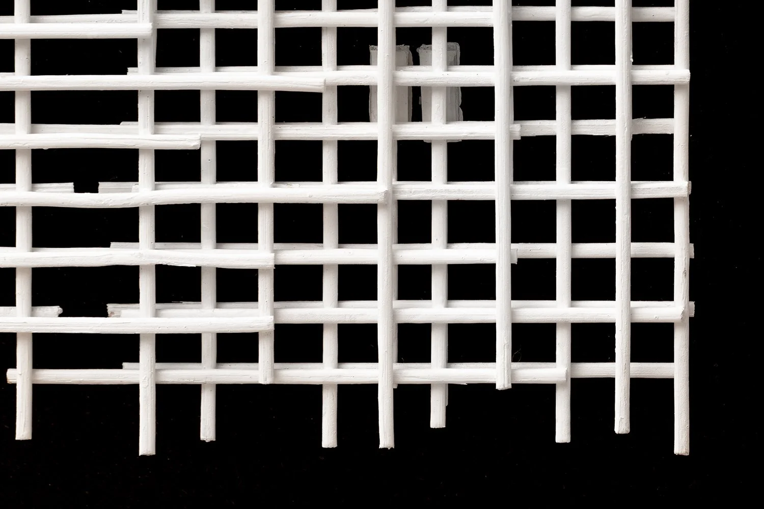 How Fragile We Are III - Detail 2 - Wood sticks and acrylic on canvas