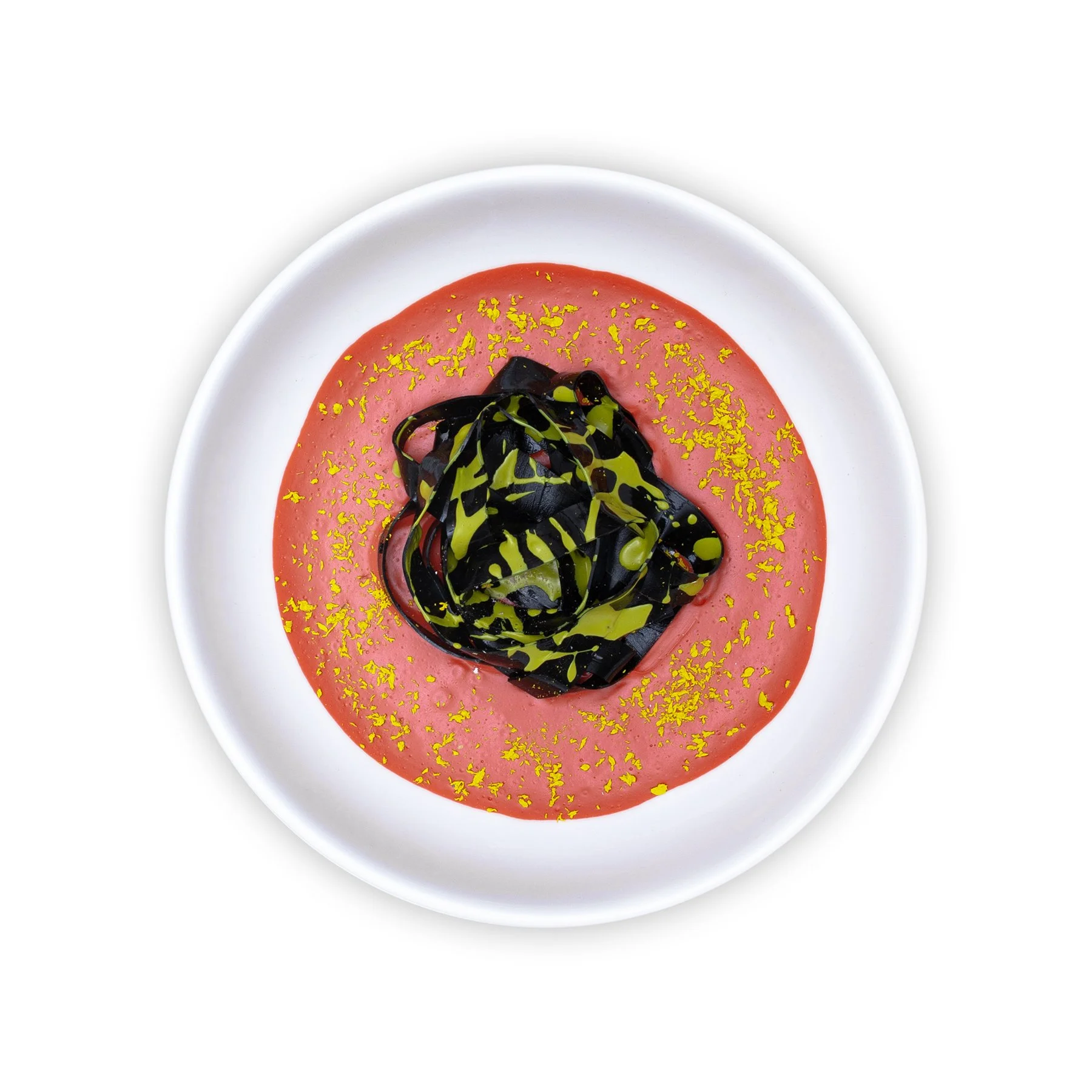 Ephemeral Food V - Detail 1 - Silicon and acrylic on ceramic dish