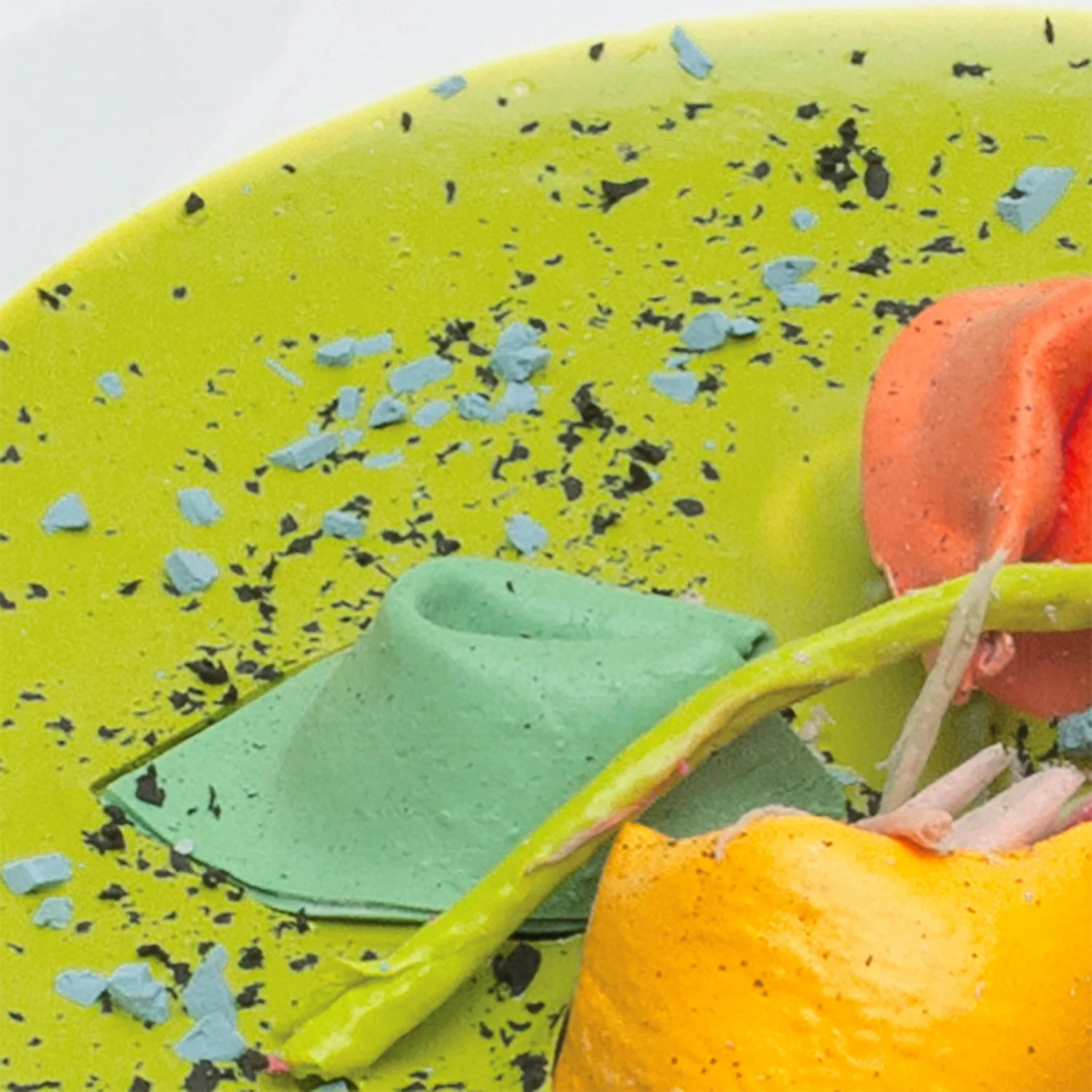 Ephemeral Food IV - Detail 6 - Silicon and acrylic on ceramic dish