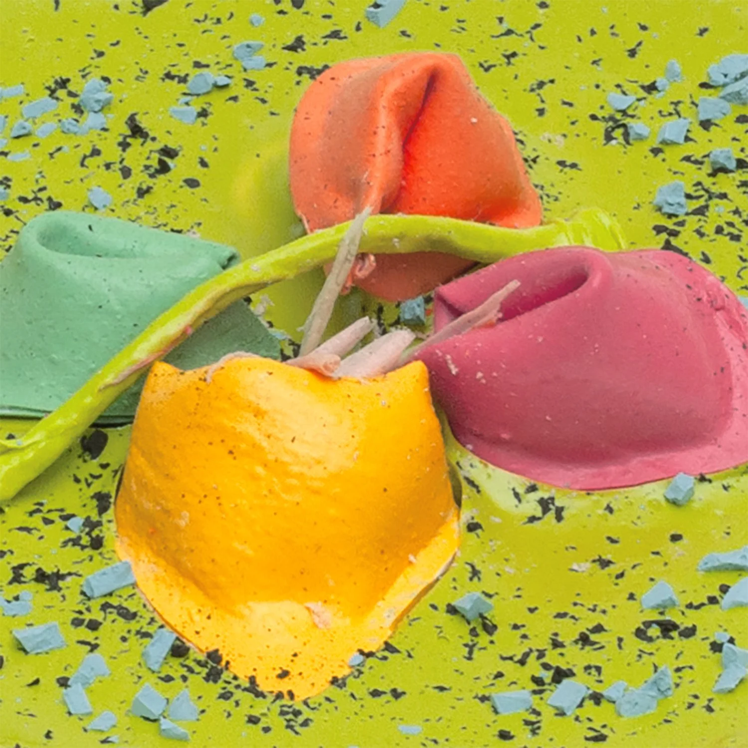 Ephemeral Food IV - Detail 3 - Silicon and acrylic on ceramic dish