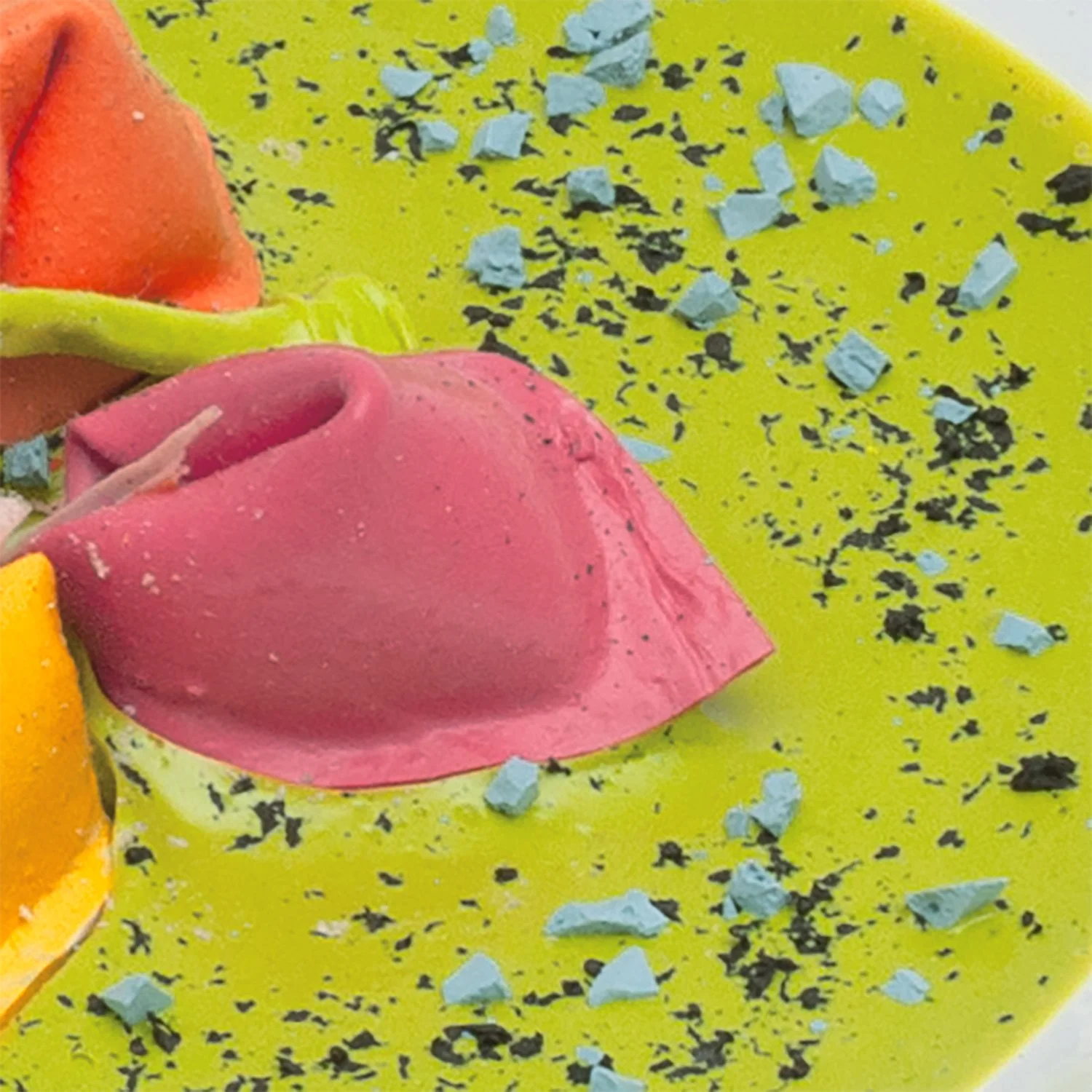 Ephemeral Food IV - Detail 4 - Silicon and acrylic on ceramic dish