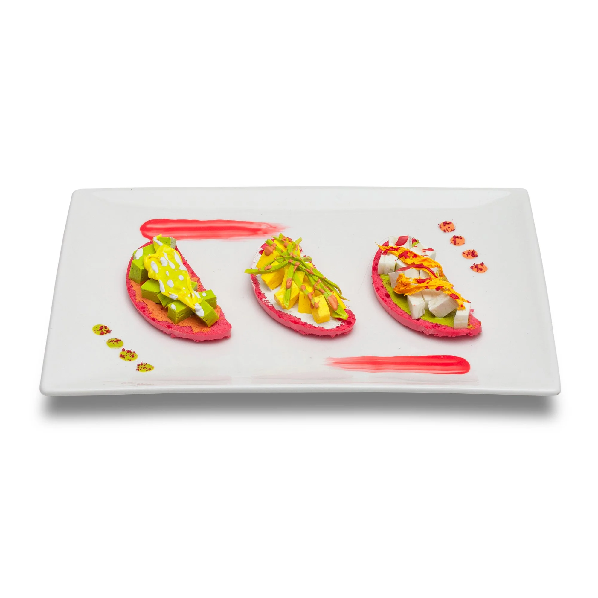 Ephemeral Food II - Abstract work - Silicon and acrylic on ceramic dish