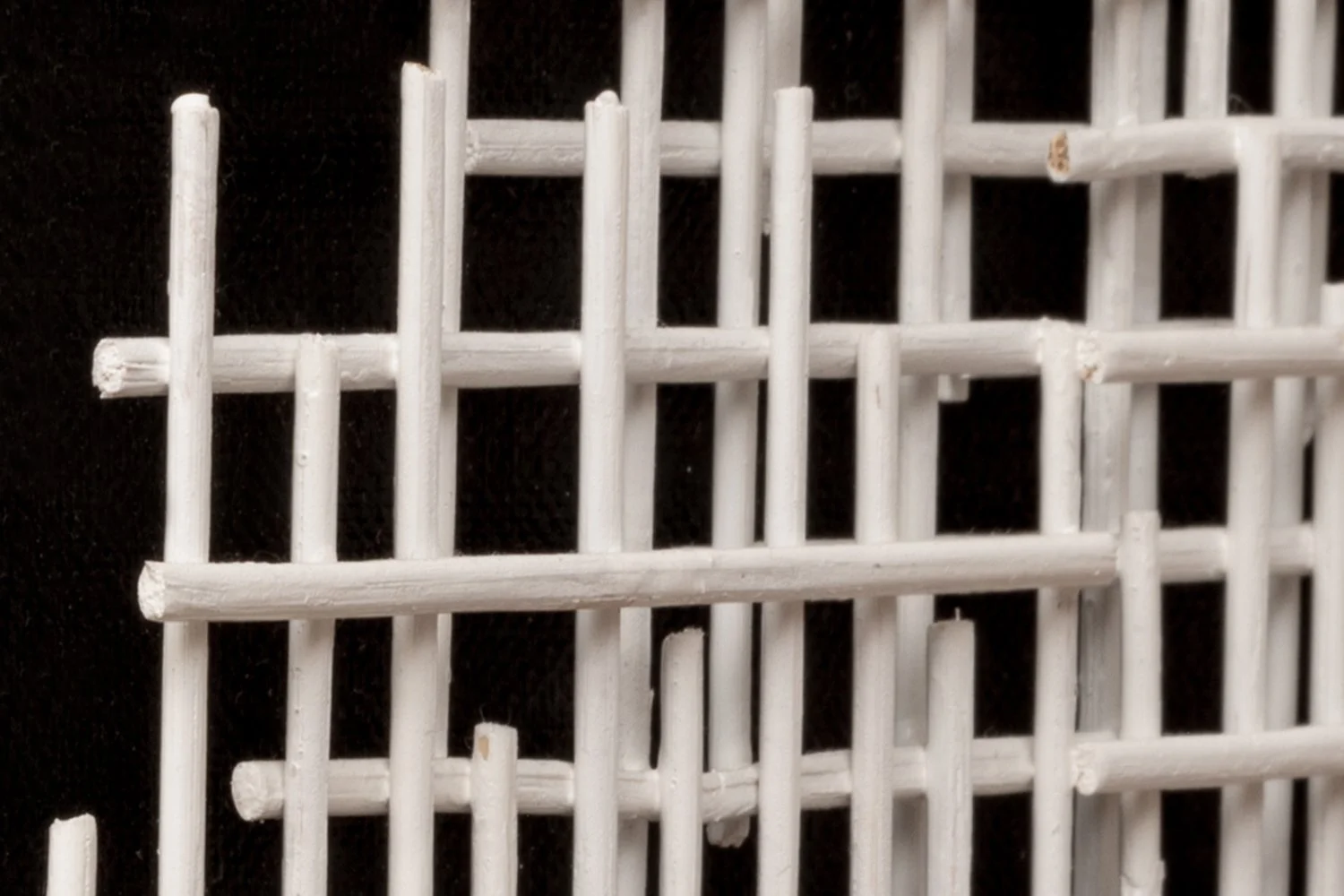 How Fragile We Are III - Detail 1 - Wood sticks and acrylic on canvas