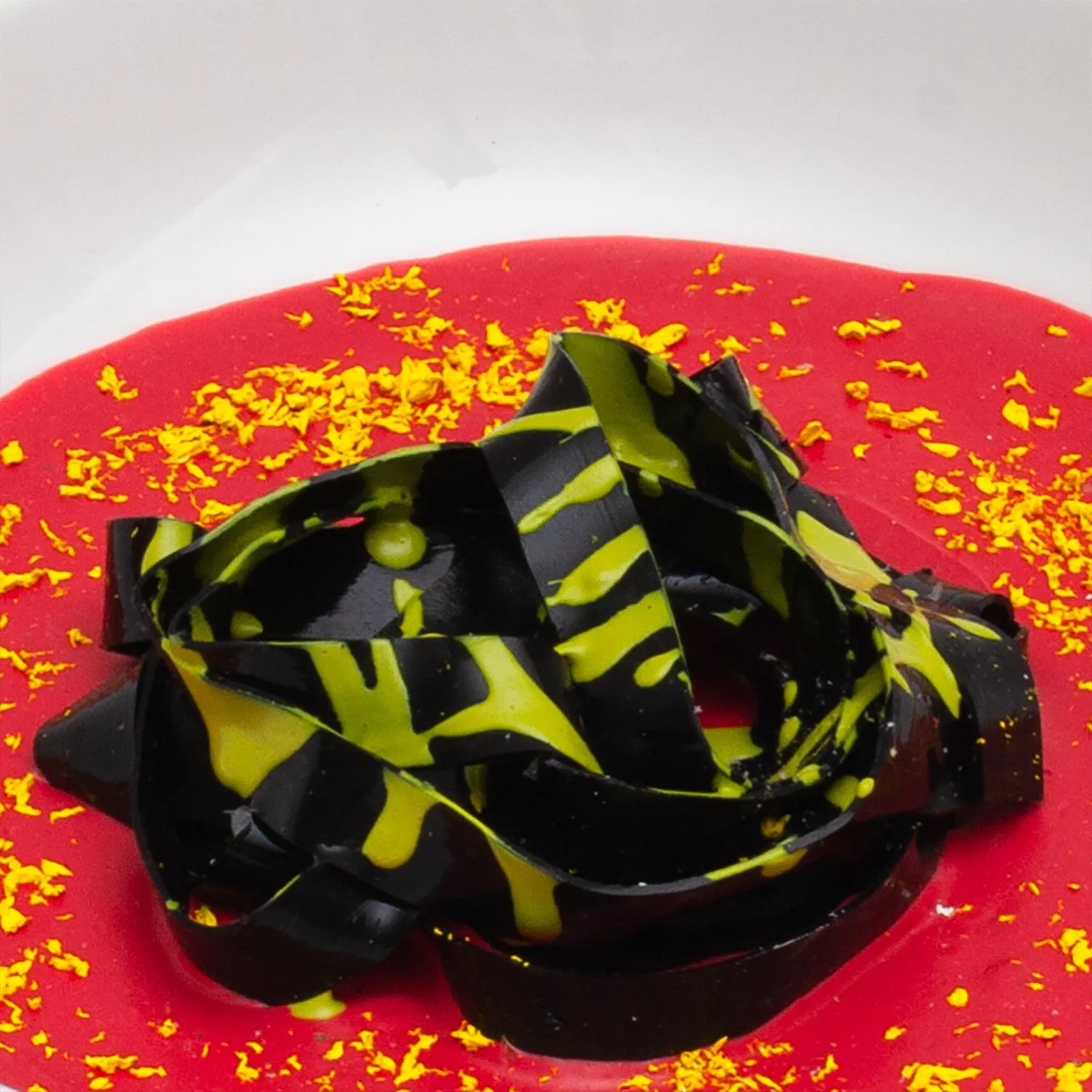 Ephemeral Food V - Detail 2 - Silicon and acrylic on ceramic dish