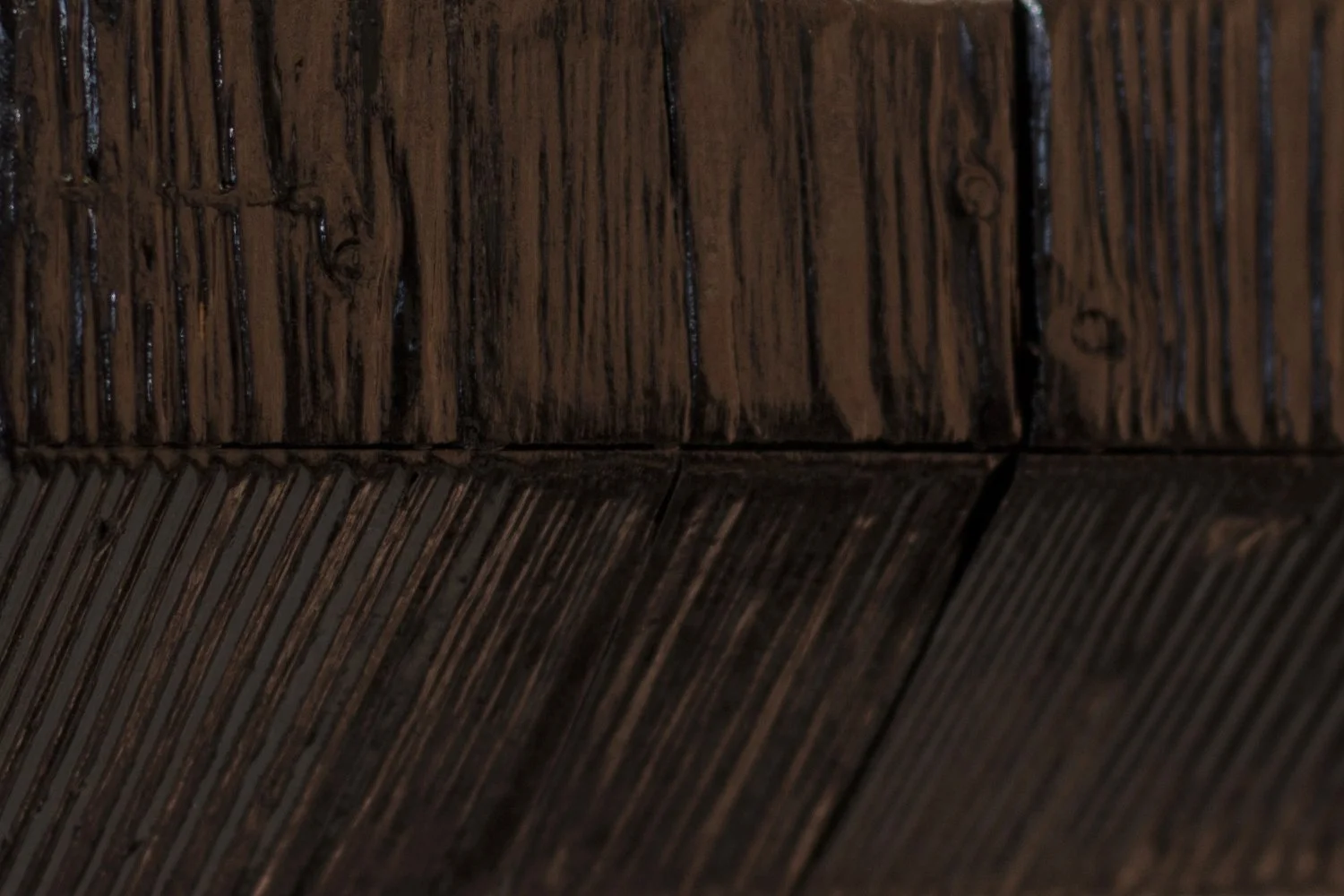 Assoluti 1 - Detail 5 - Paint on raw wood and copper tubes