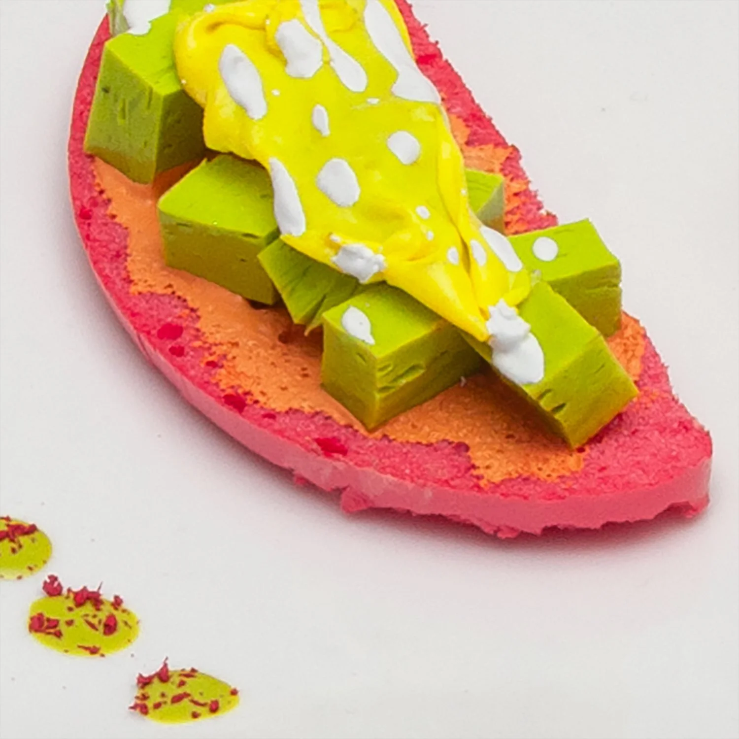 Ephemeral Food II - Detail 4 - Silicon and acrylic on ceramic dish
