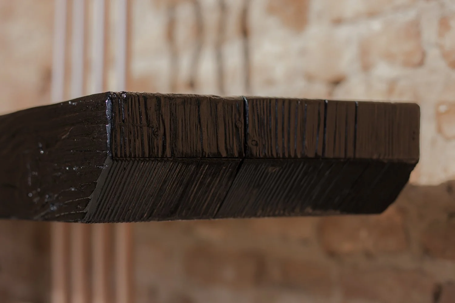 Assoluti 1 - Detail 4 - Paint on raw wood and copper tubes