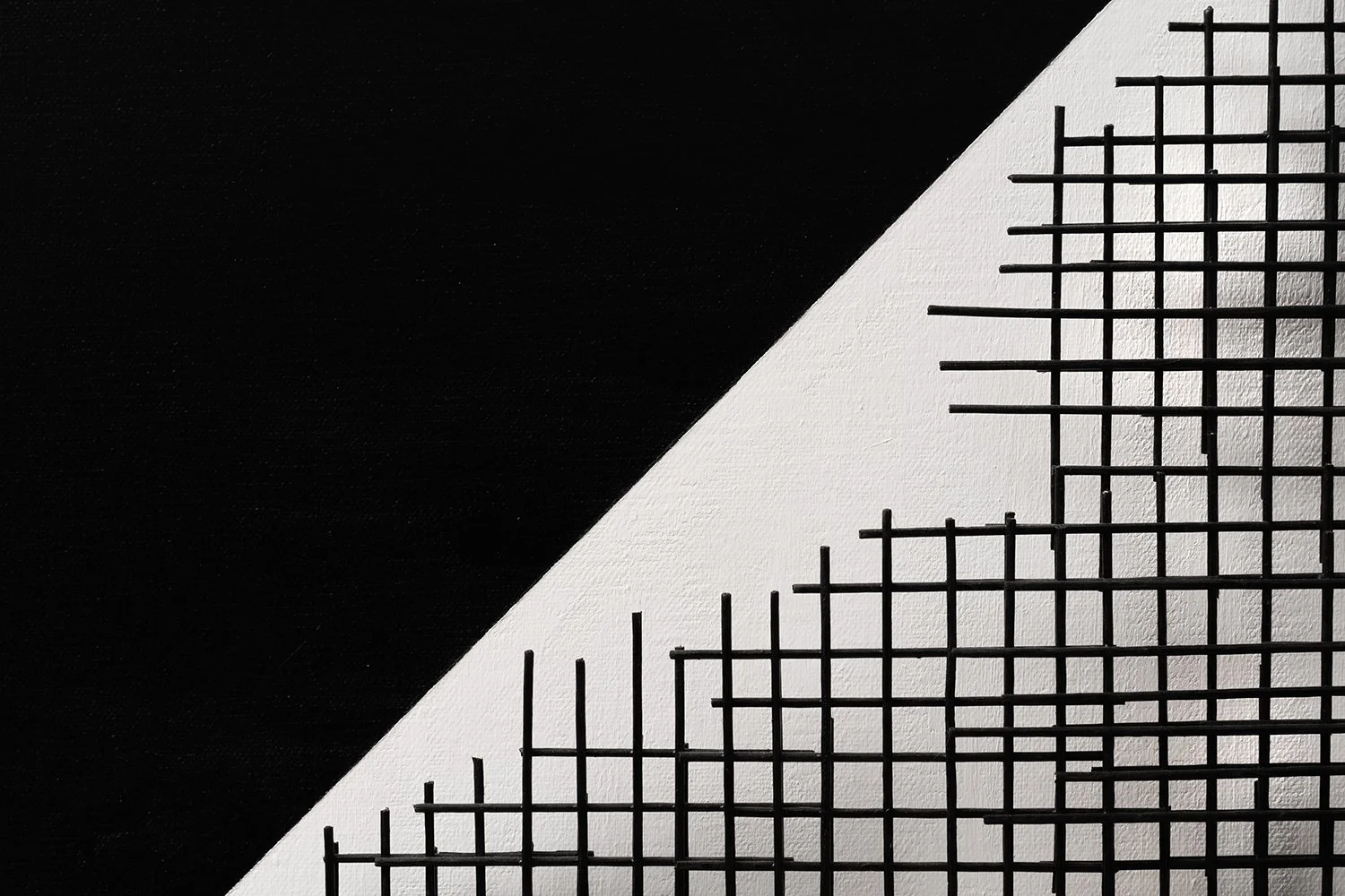 How Fragile We Are II - Detail 3 - Wood sticks and acrylic on canvas