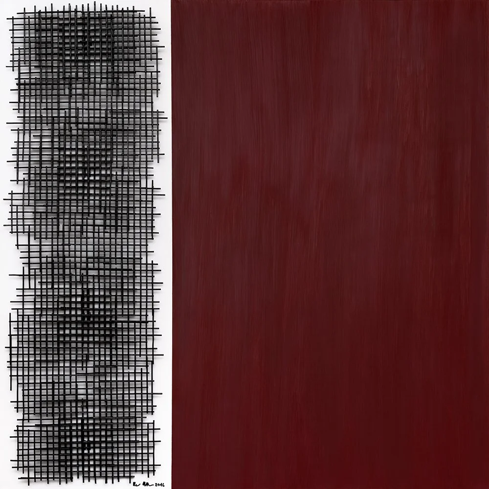 How Fragile We Are VI - Abstract work - Wood sticks and acrylic on canvas