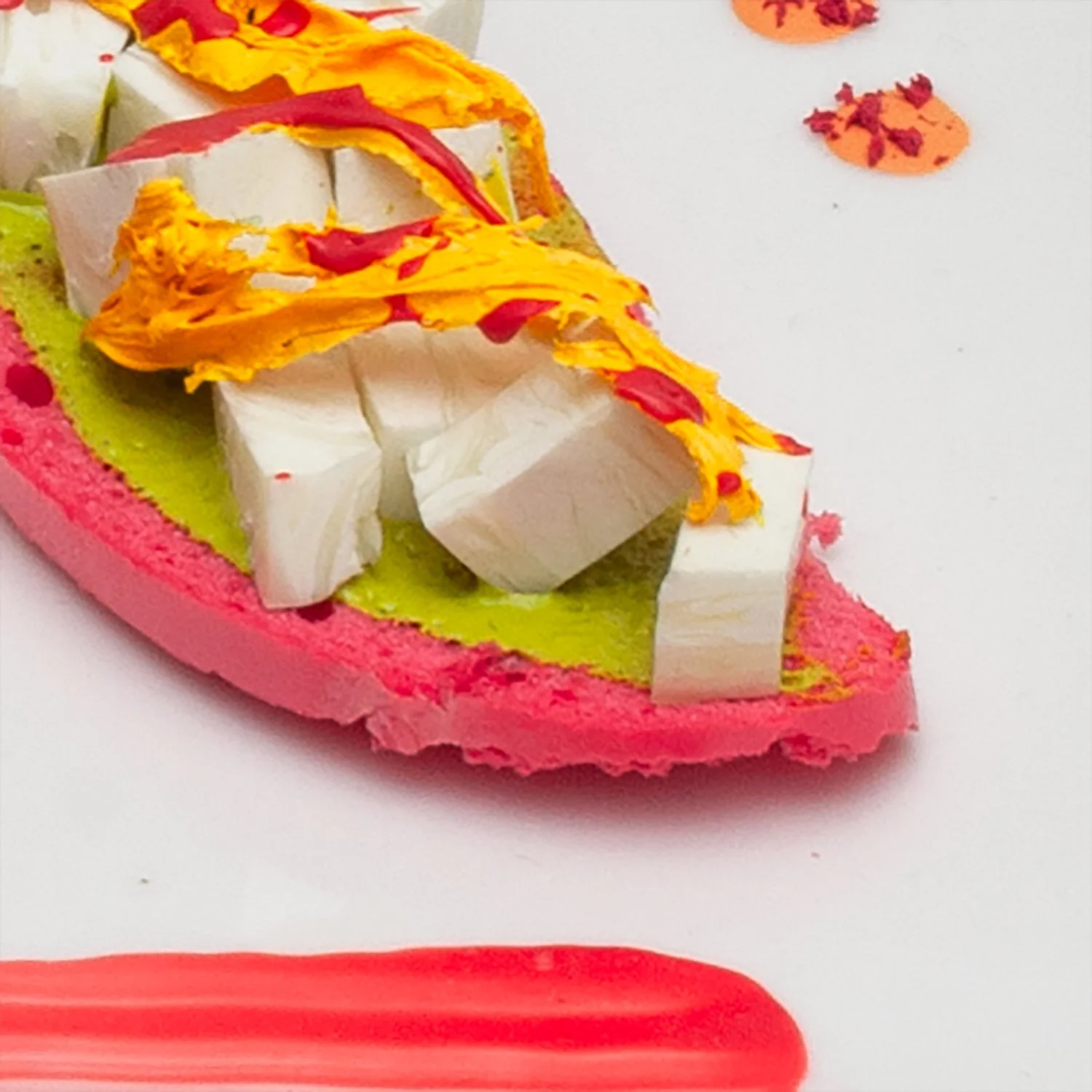 Ephemeral Food II - Detail 6 - Silicon and acrylic on ceramic dish