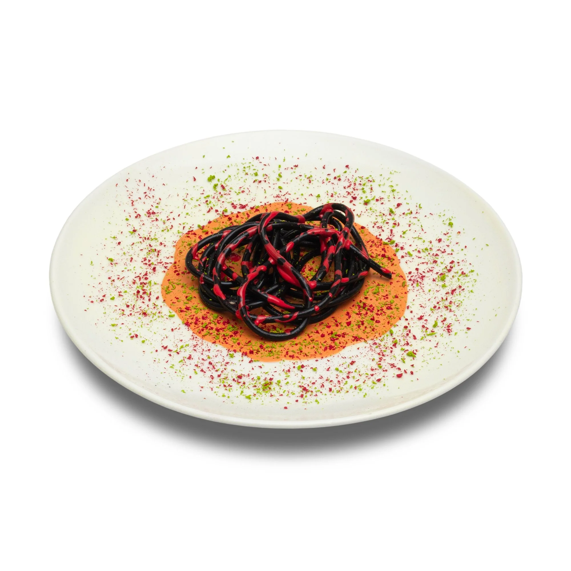 Ephemeral Food III - Abstract work - Silicon and acrylic on ceramic dish