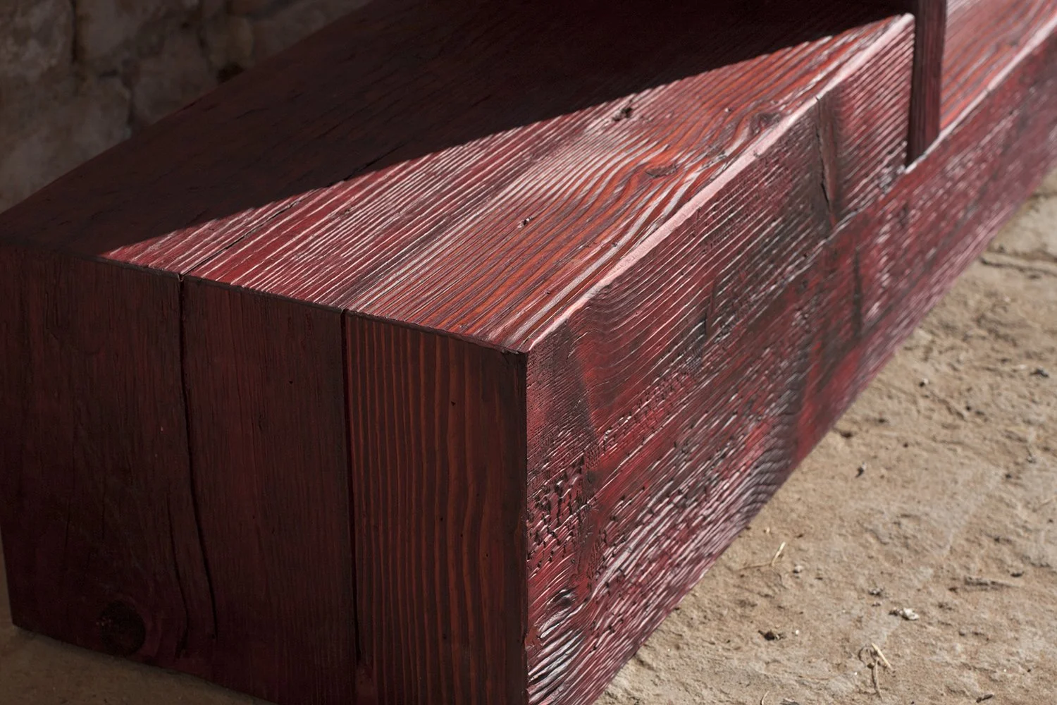 Assoluti 2 - Detail 4 - Paint on raw wood and copper tubes