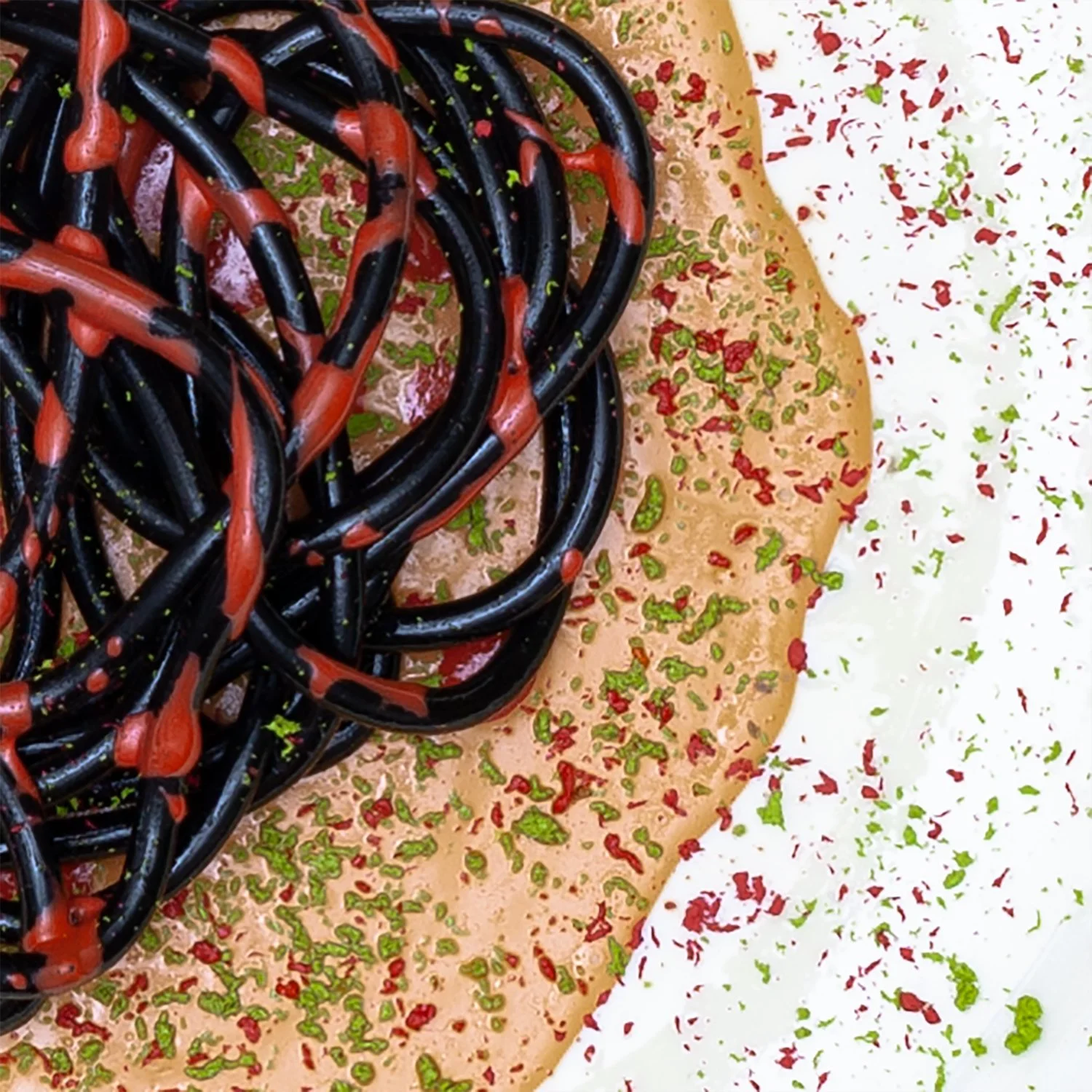 Ephemeral Food III - Detail 4 - Silicon and acrylic on ceramic dish