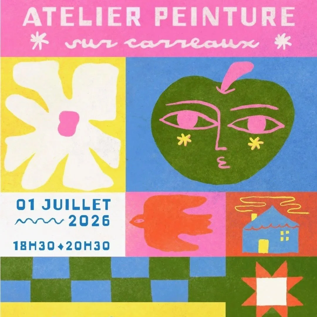 Atelier peinture sur carreaux de faïence