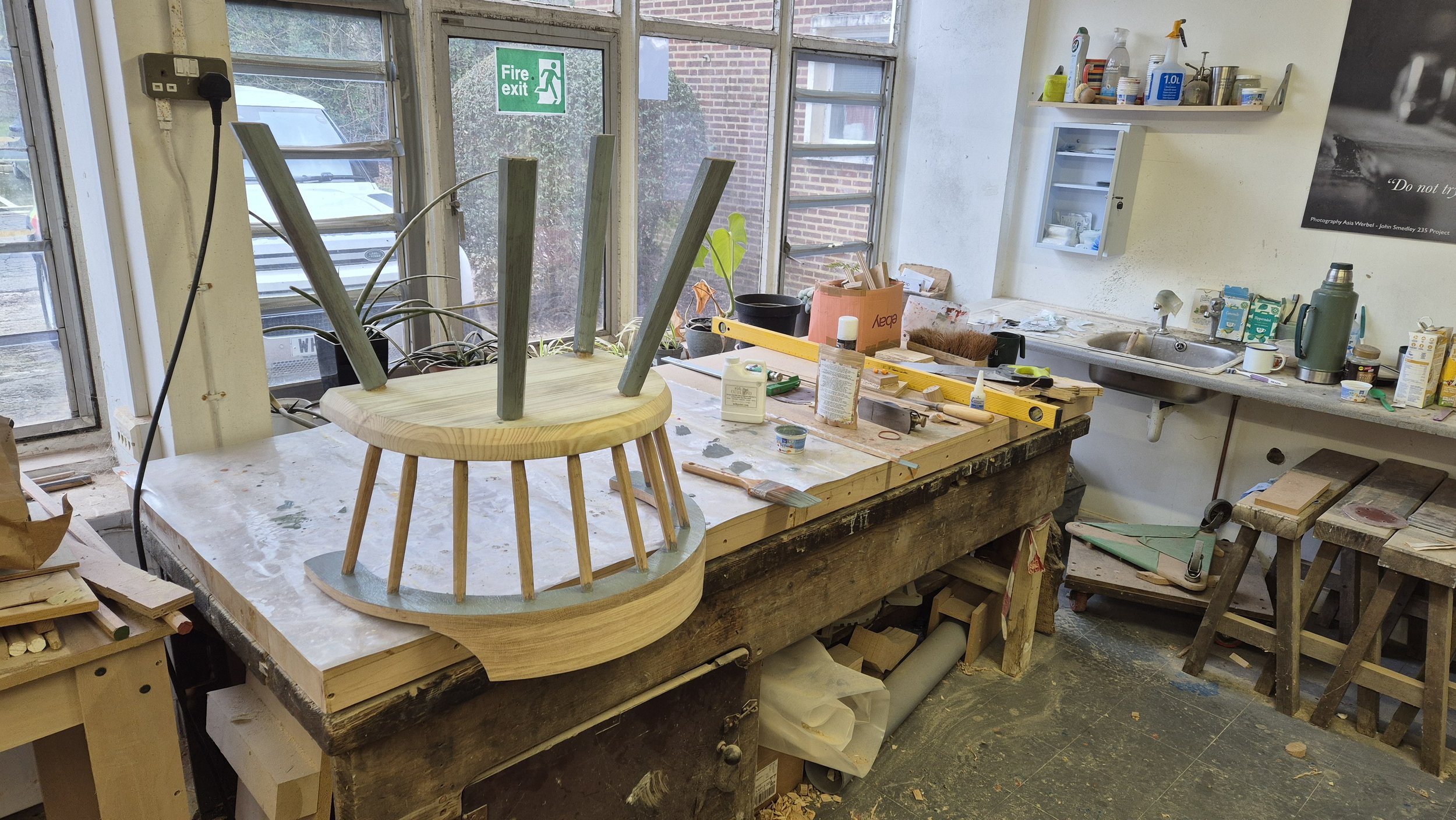 Chairs assembled and ready to paint