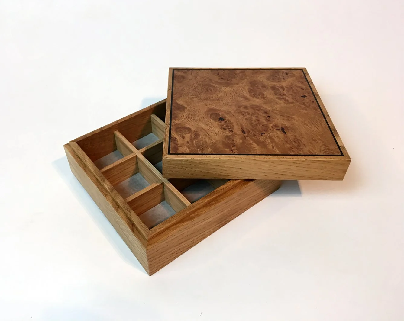 Oak cufflink box