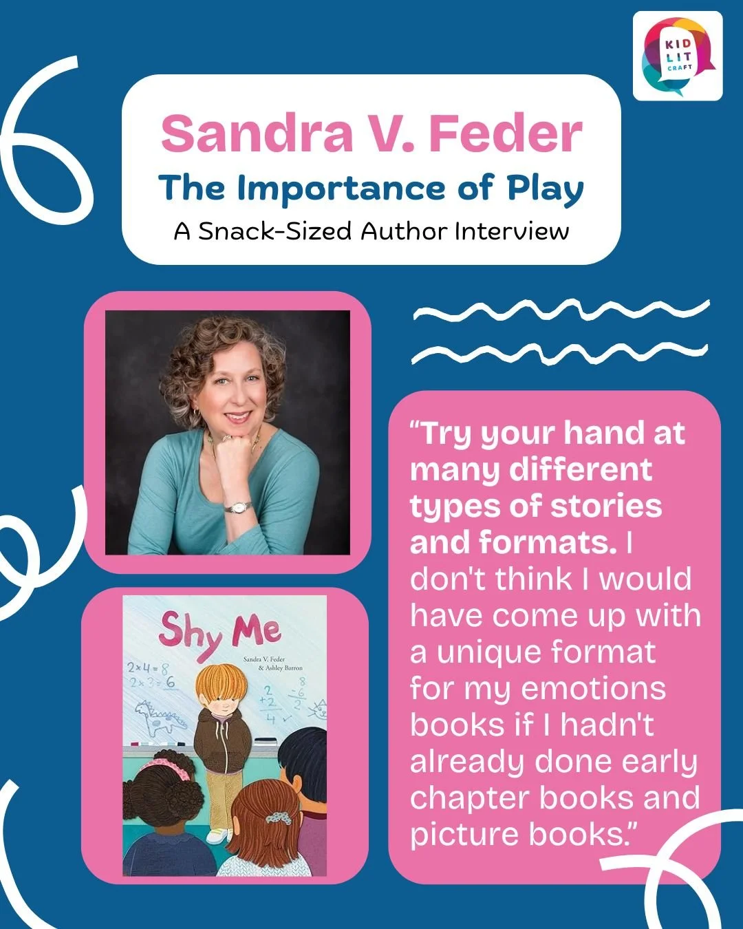 Embrace the power of play! In our latest author interview, @sandravfeder (&quot;Shy Me&quot;) emphasizes the advantages of being playful with your writing. That could mean experimenting with different forms, exploring different genres, or more possib