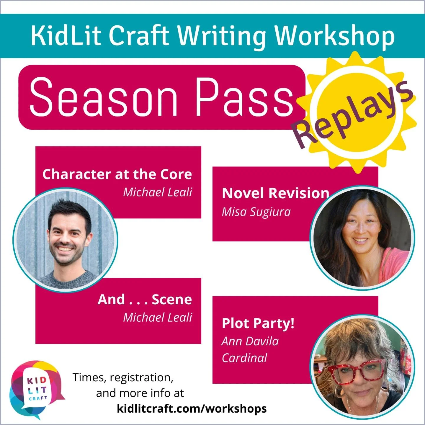 Make the end of your year a crafty one with a season pass for KidLit Craft's four fall workshops, taught by a slate of excellent #kidlit writers, including Michael Leali (@michaelleali), Misa Sugiura (@misallaneous1), and Ann D&aacute;vila Cardinal (