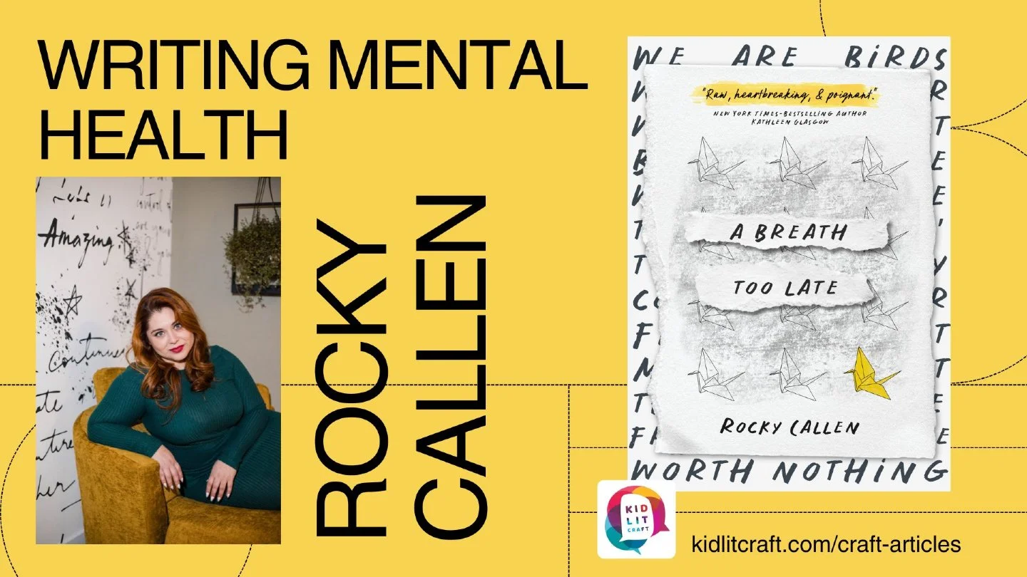 Writing a character with mental health struggles? Check out this guest post by @rockywrites, author of the YA novel A Breath Too Late. www.kidlitcraft.com/craft-articles/writing-mental-health-rocky-callen #amwriting #youngadultlit #yaauthors #mentalh