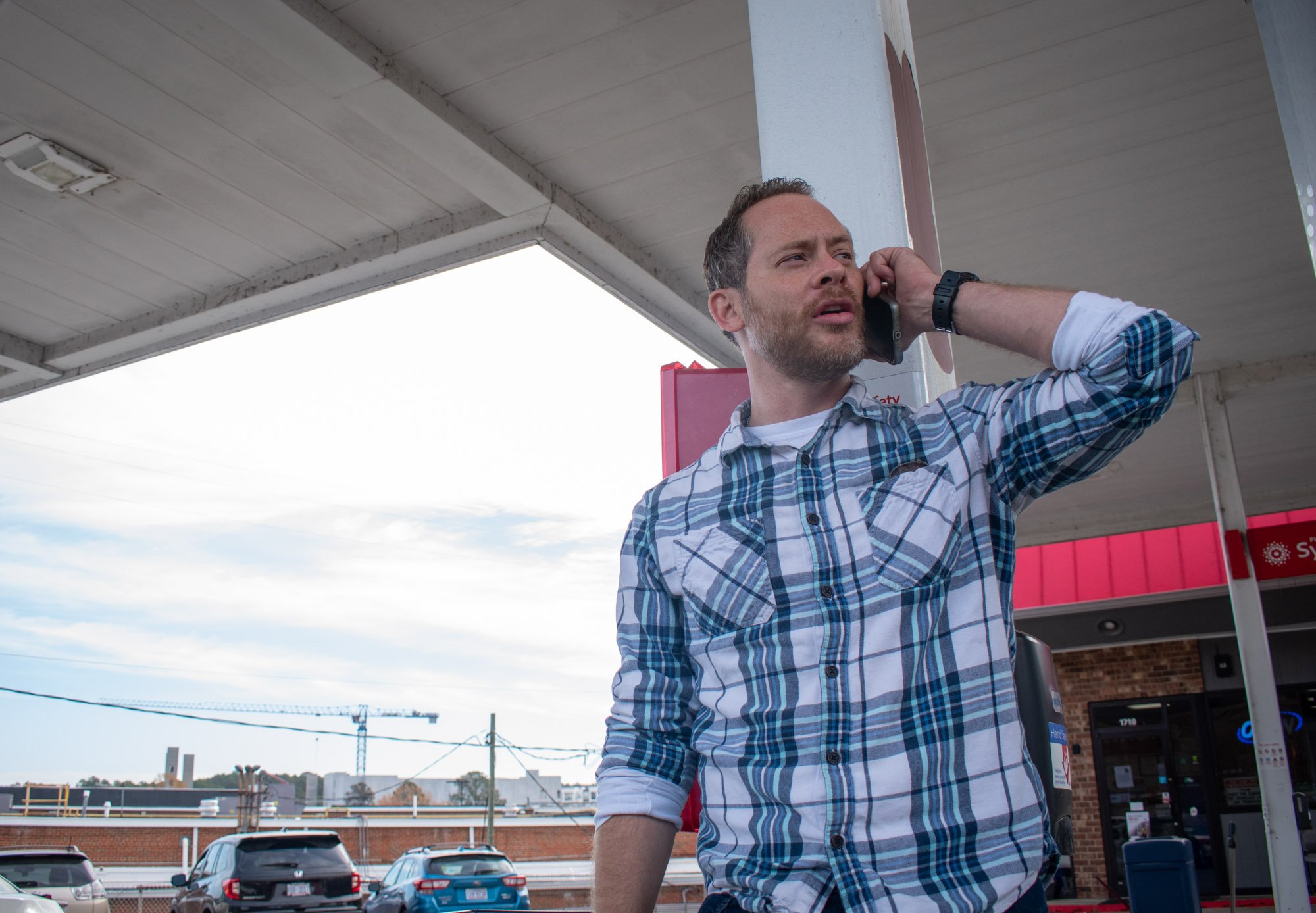 Carini takes a business call while pumping gas on December 3, 2023. Faced with the residual impacts of the COVID-19 Pandemic and a terminally ill parent, Carini struggled to find balance, both for his business and in his personal life.
"It's been a