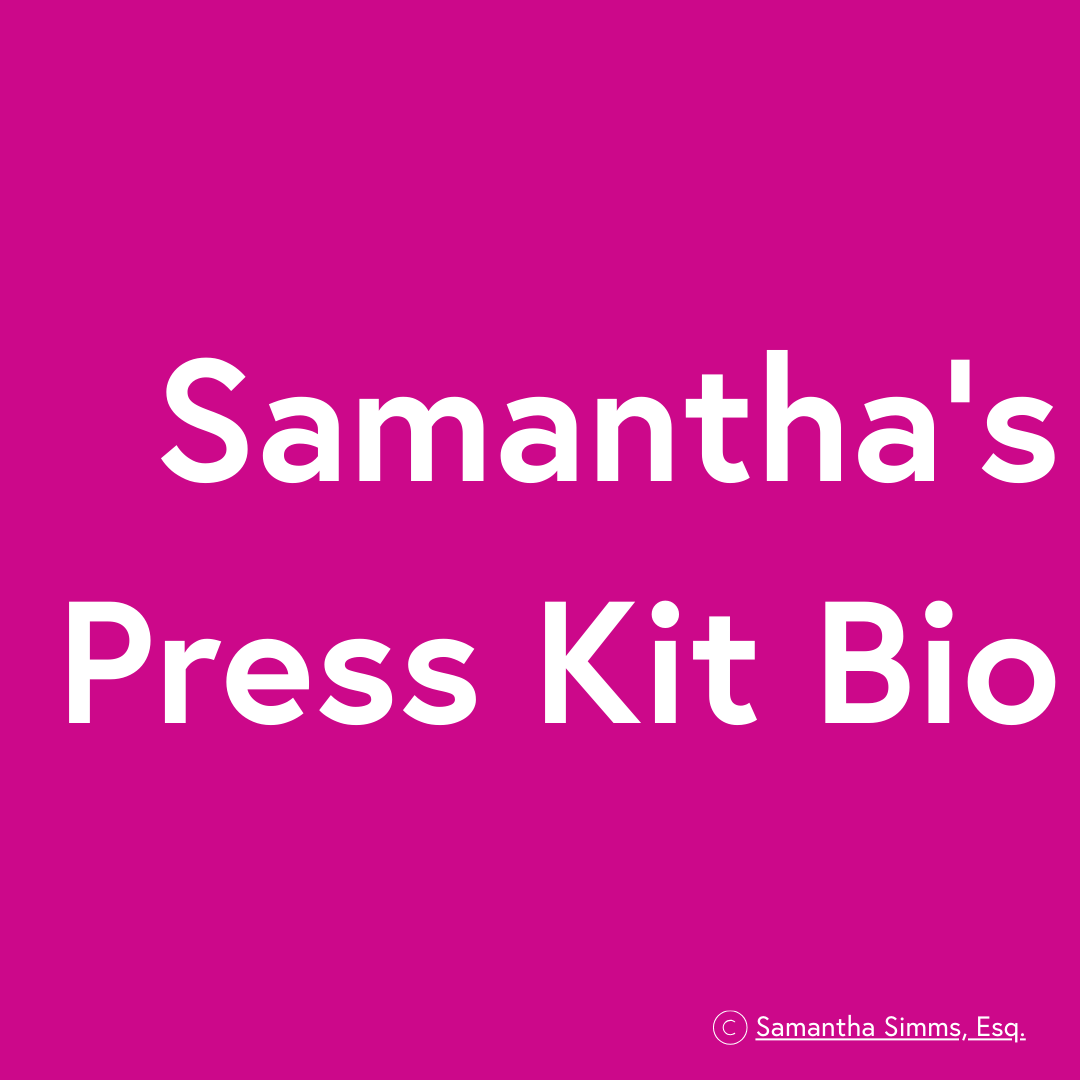Samantha Simms' Bio for use in publications.