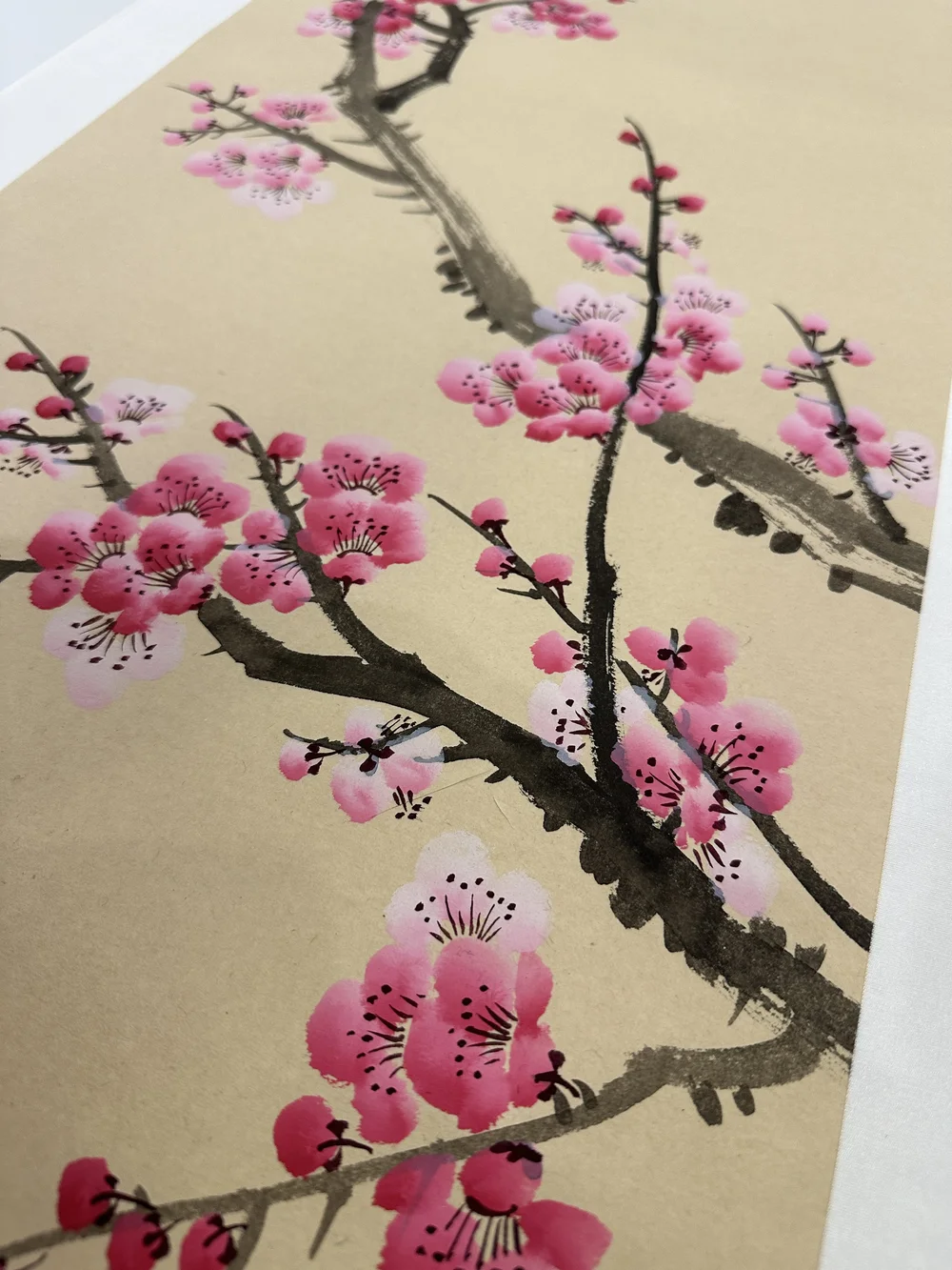 中国の切手付き布本 箱入り 梅蘭竹菊　four gentlemen 梅兰竹菊 The Four Gentlemen of Plum, Orchid, Bamboo, and