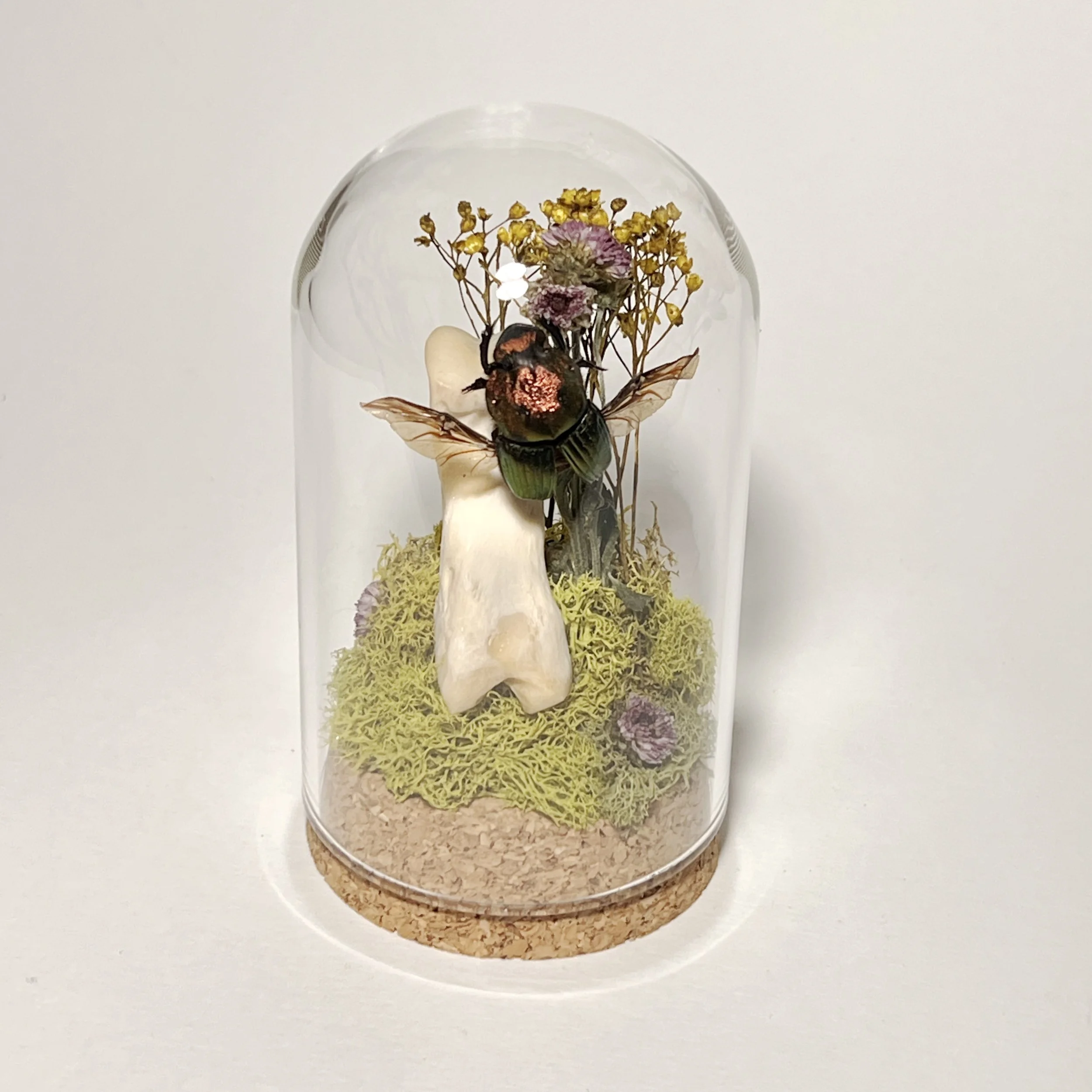 Rainbow Scarab Beetle with Bone and Flowers