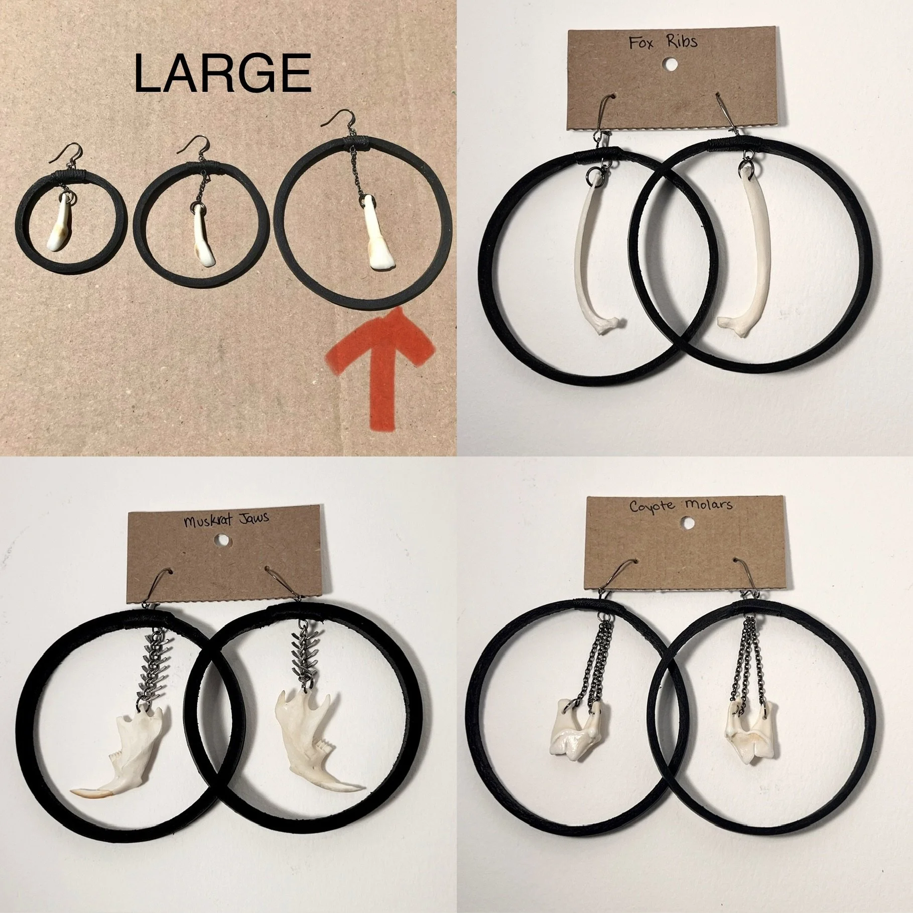 Bone Hoop Earrings - Large