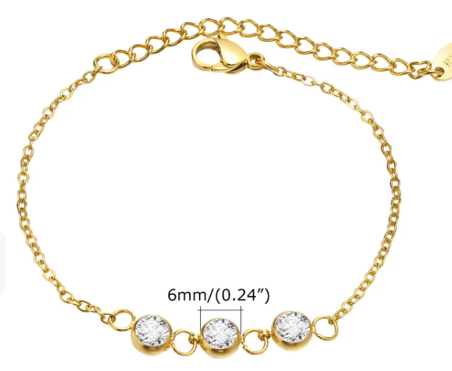 SIMPLE STYLE BRACELET GOLD - 3 RHINESTONES .png