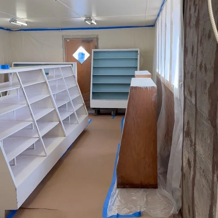 We had a lot of volunteers helping sand the cabinets today. They&rsquo;re getting painted tomorrow. Getting more and more excited for our Grand Reopening on April 4th! We can&rsquo;t wait to see everyone there. There will be food, drinks, raffles, si