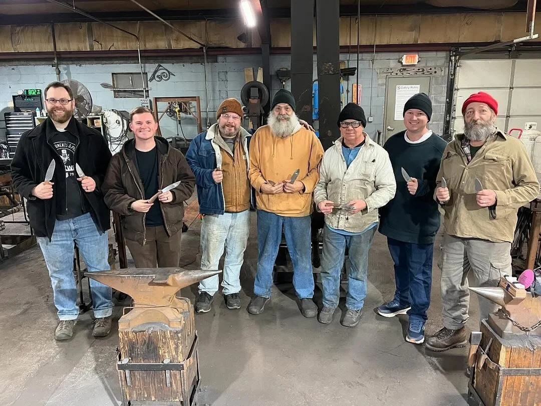 The First Step! Had an amazing time learning how to forge knives for the past two weeks. Thank you to Scott @guineahogforge for the superb instruction and Dale @vablacksmithing for the space. Looking forward to making many more knives. #blacksmith #f