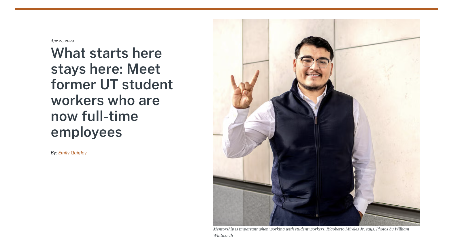 Former UT students now full-time employees