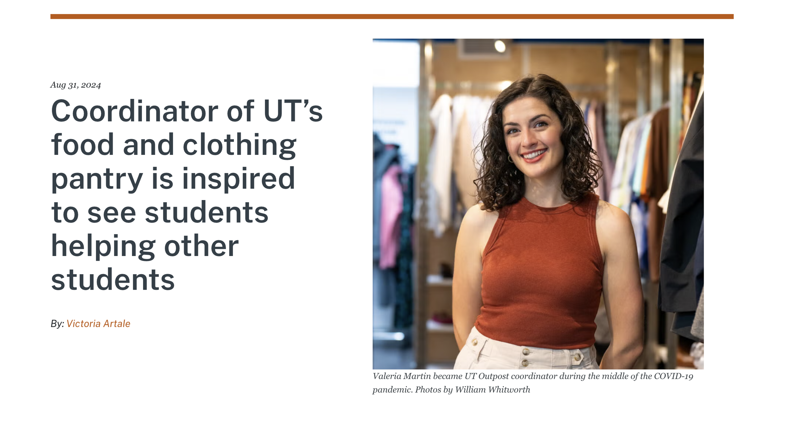 Valeria Martin - UT Outpost coordinator