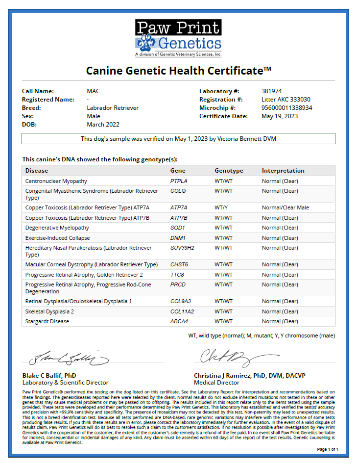 Mac Genetic Testing