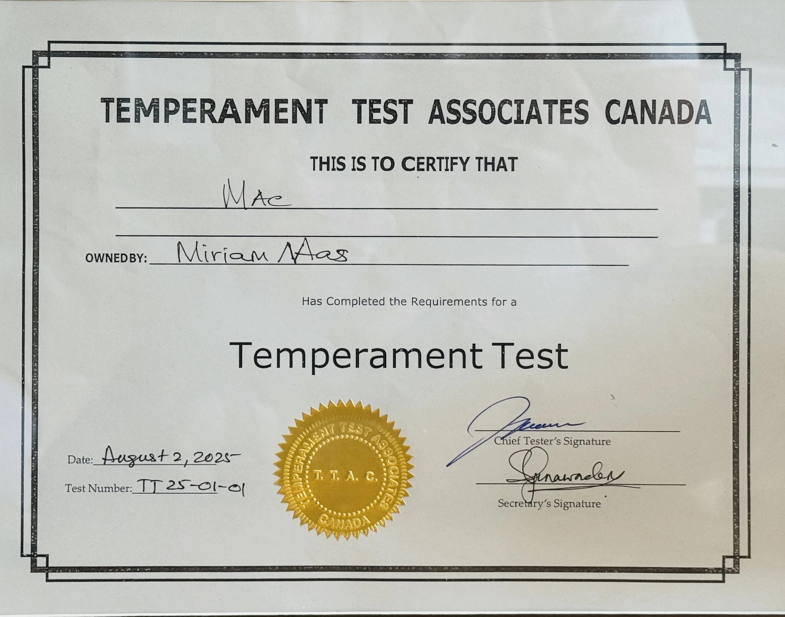 Temperament Test Associates Canada
