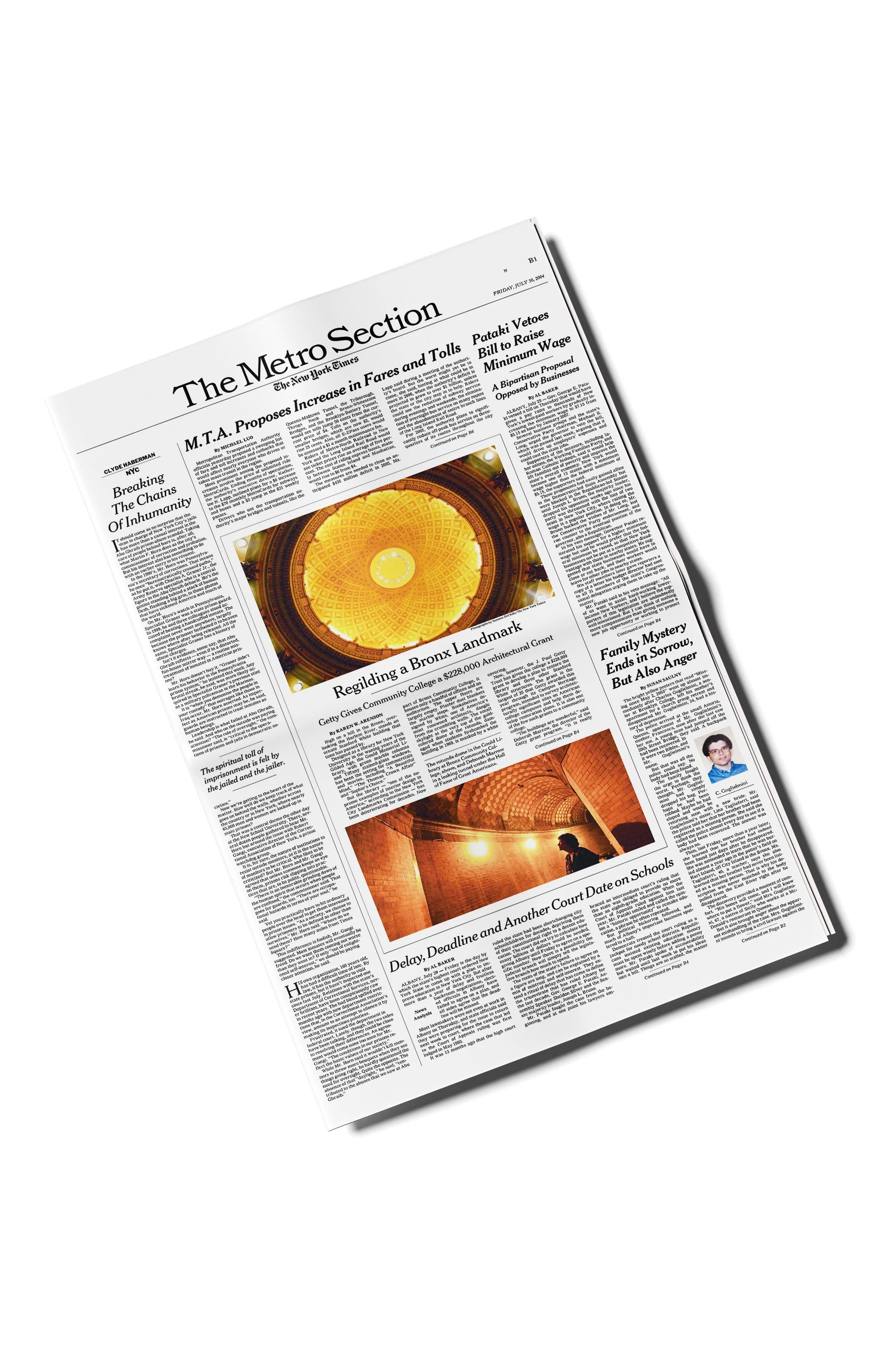 The New York Times print paper.