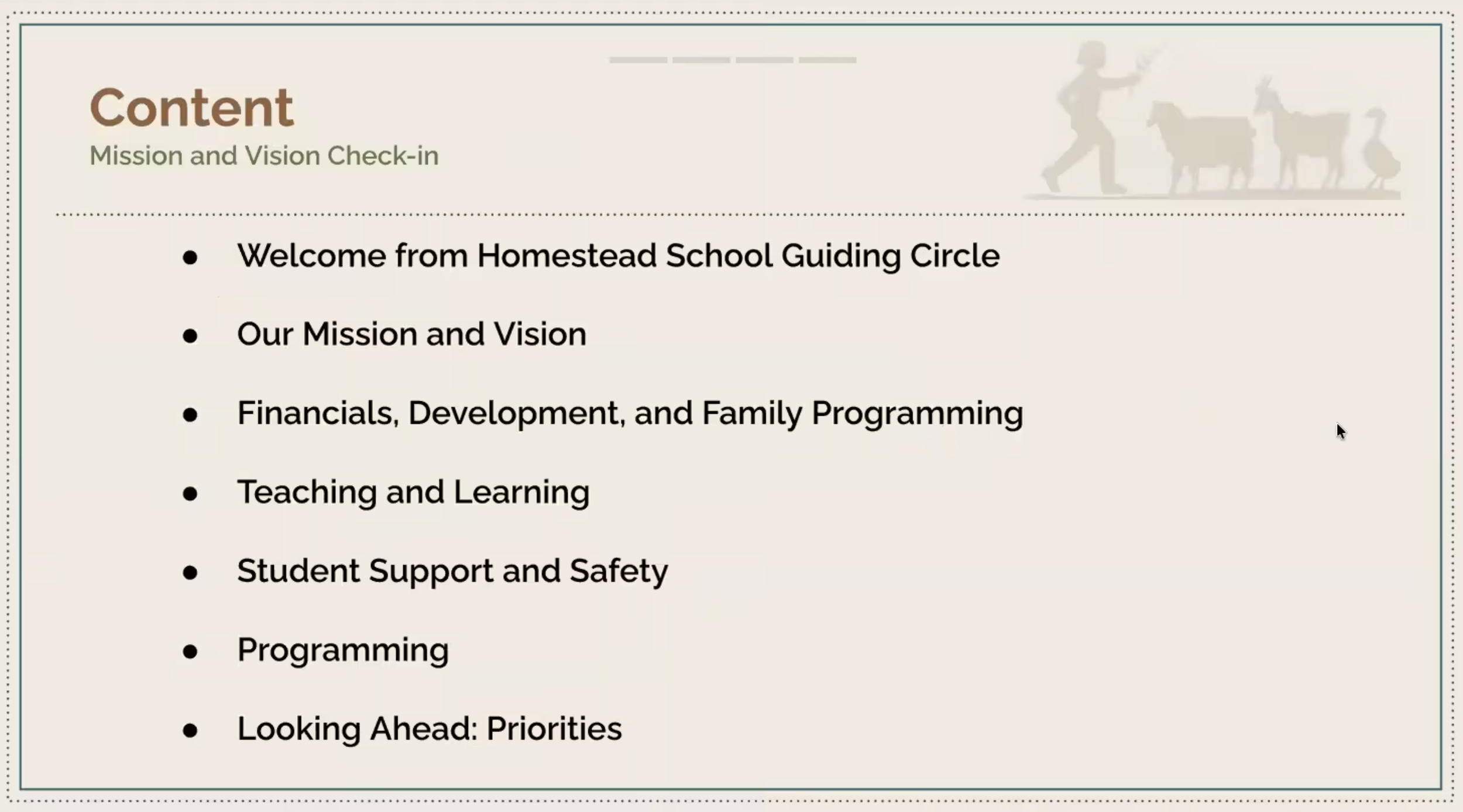 Homestead Mission and Vision Meeting, Feb 2026