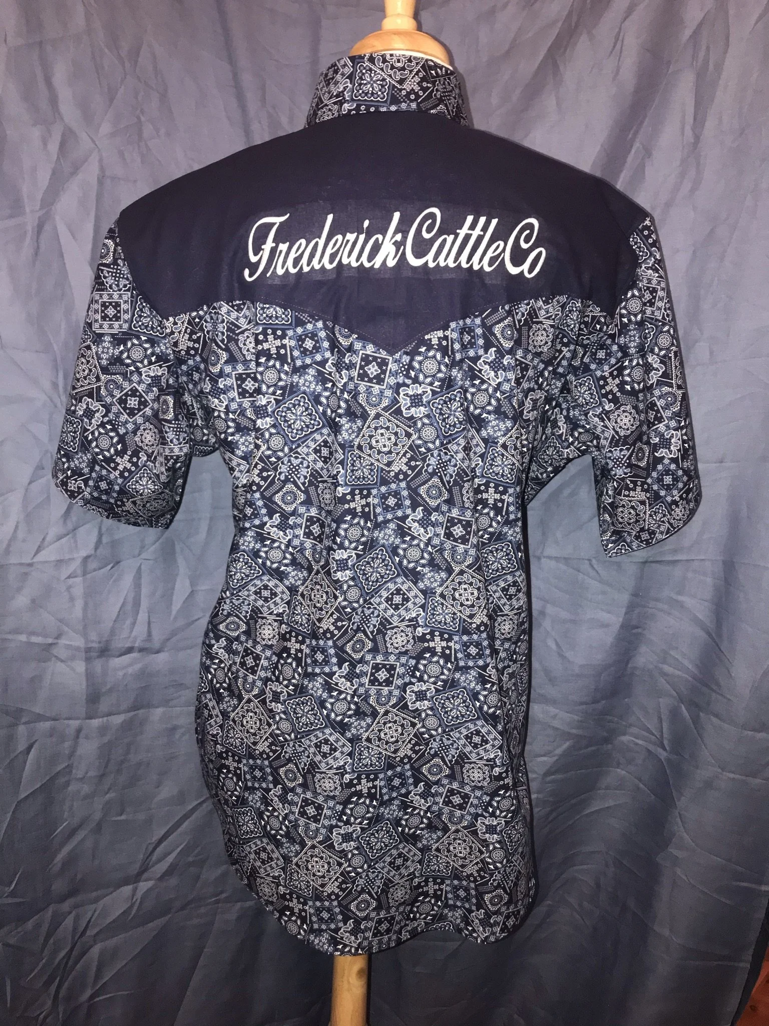 Custom Pearl Snap Western Shirt with Embroidered Brand Name on Yoke