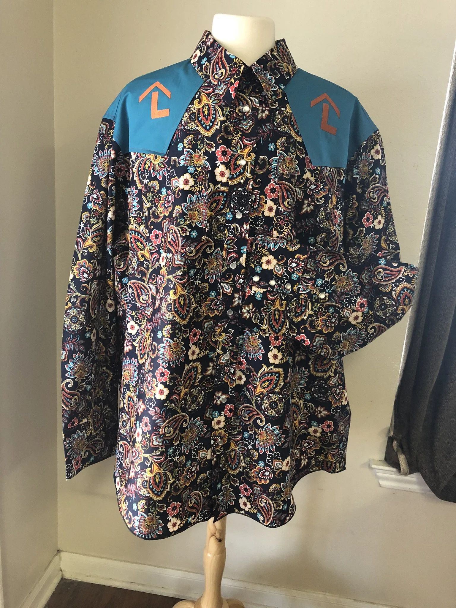 Custom Pear Snap Western Shirt Front