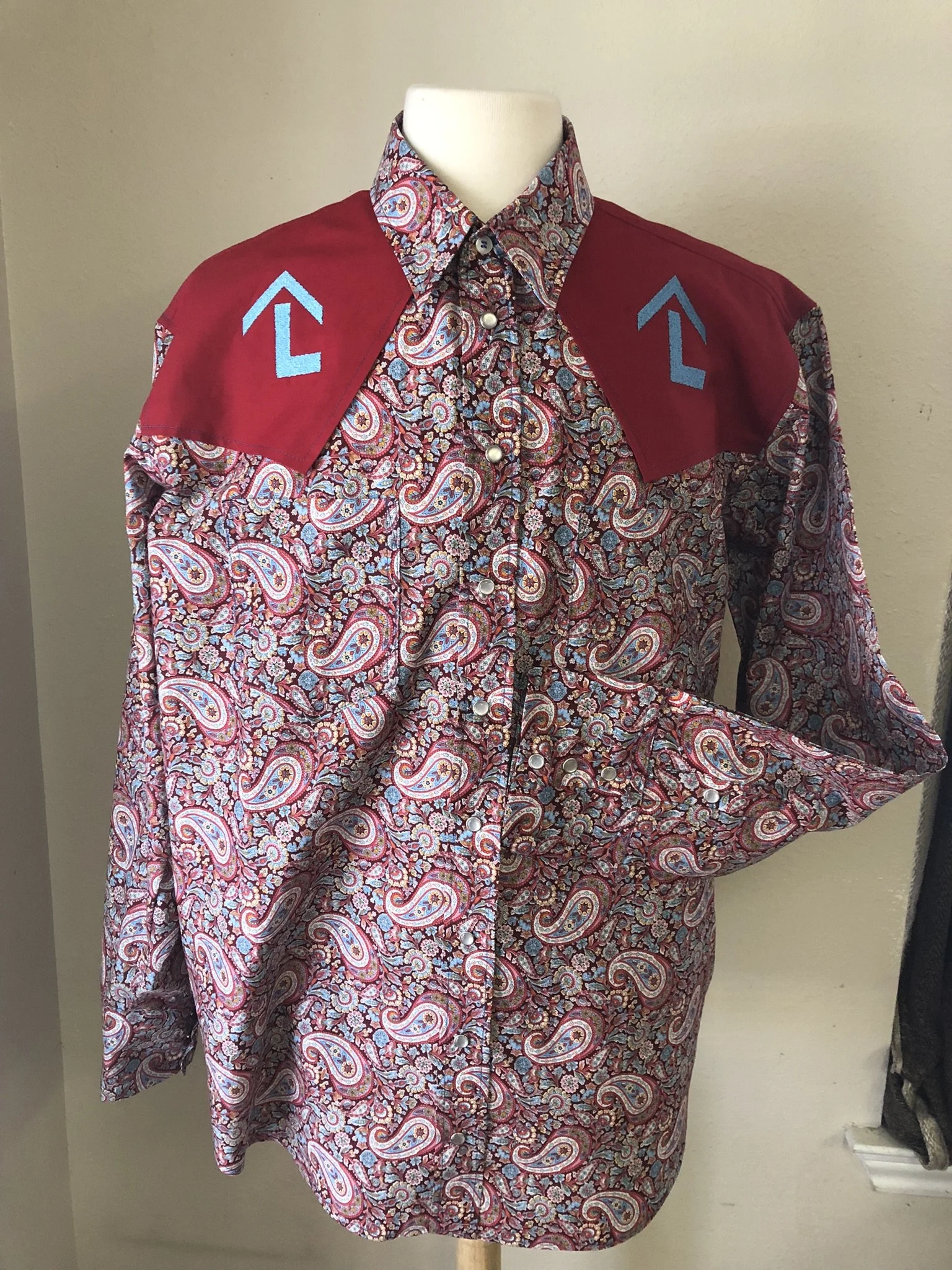Custom Pear Snap Western Shirt Front 