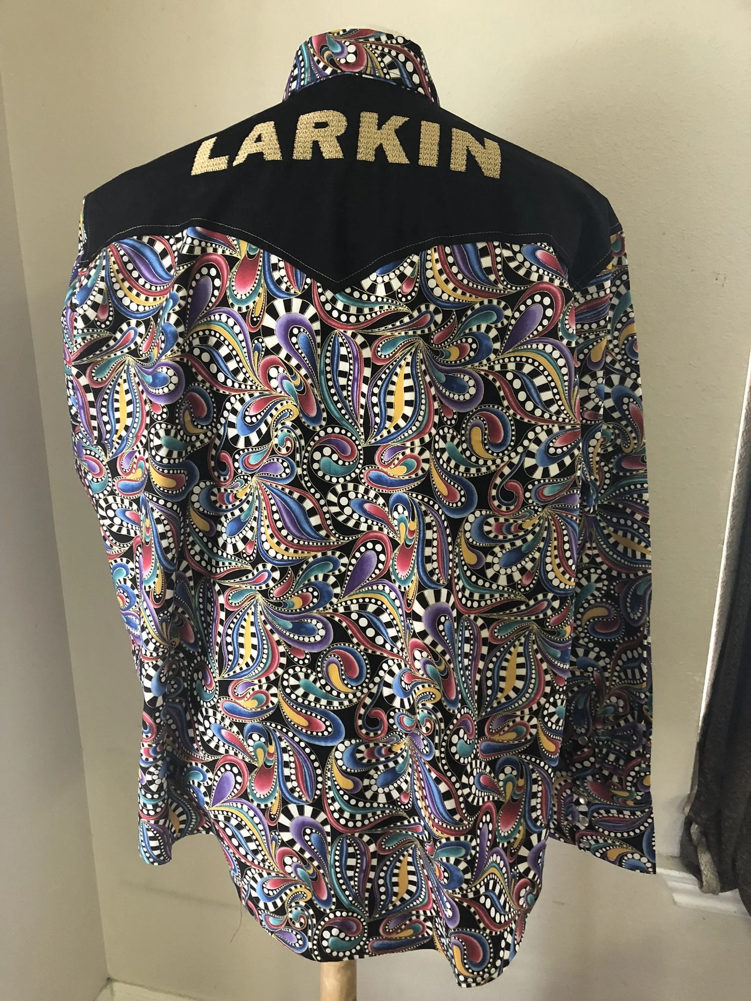 Custom Pear Snap Western Shirt Back