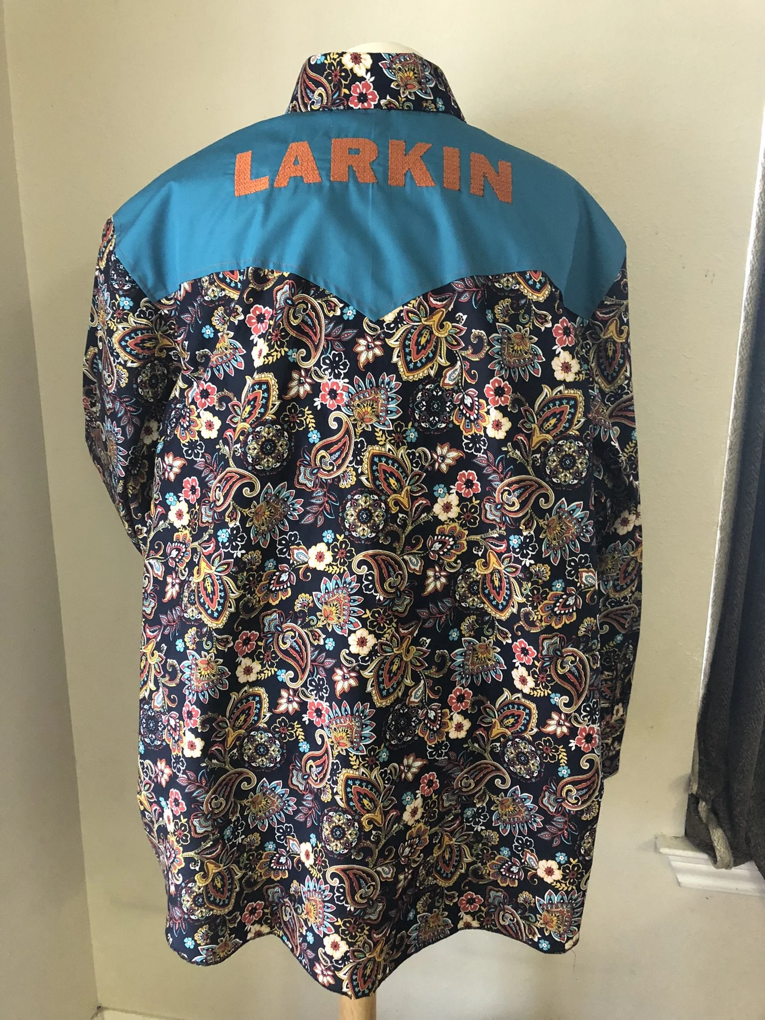 Custom Pear Snap Western Shirt Back