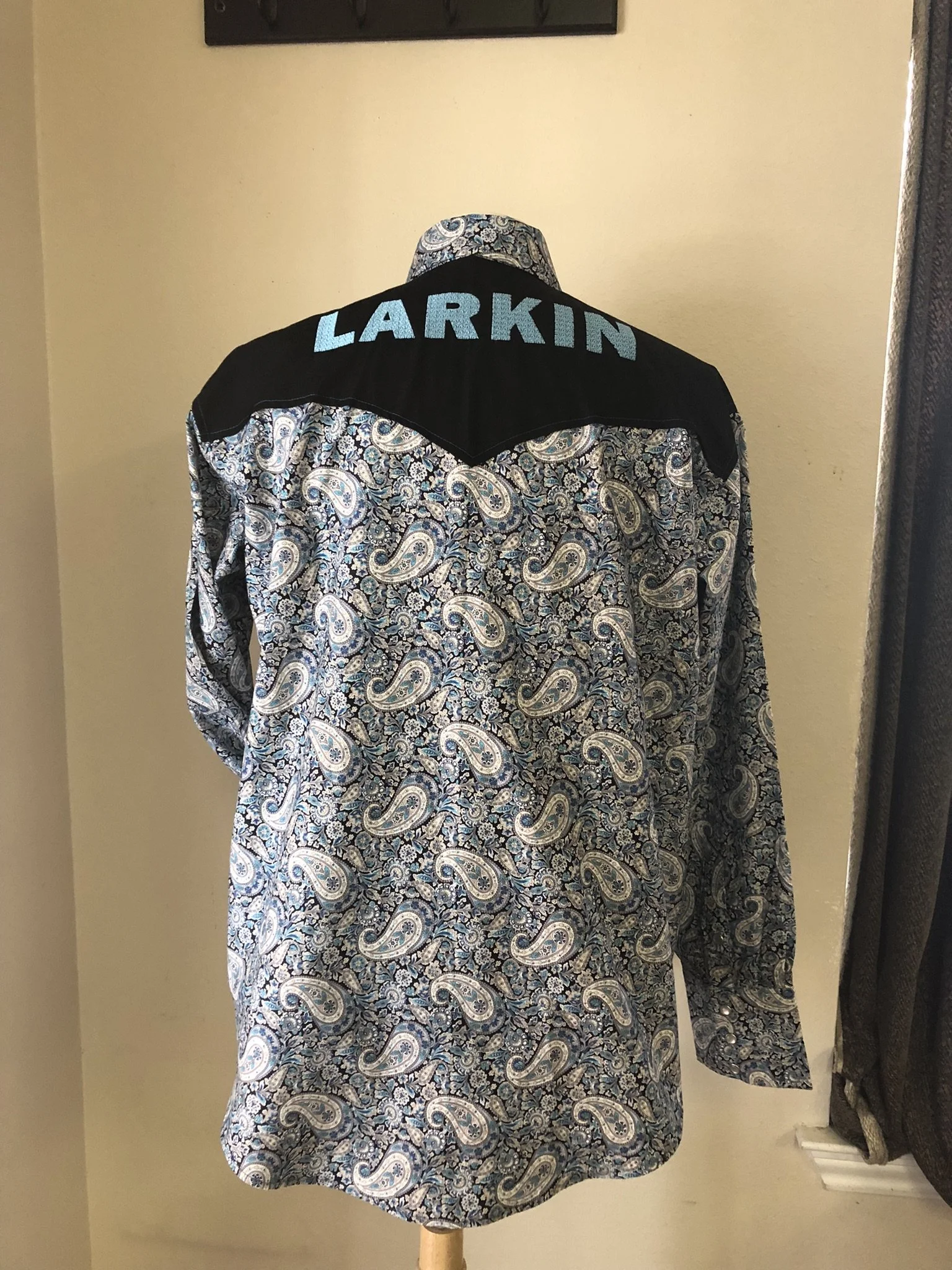 Custom Pear Snap Western Shirt Back