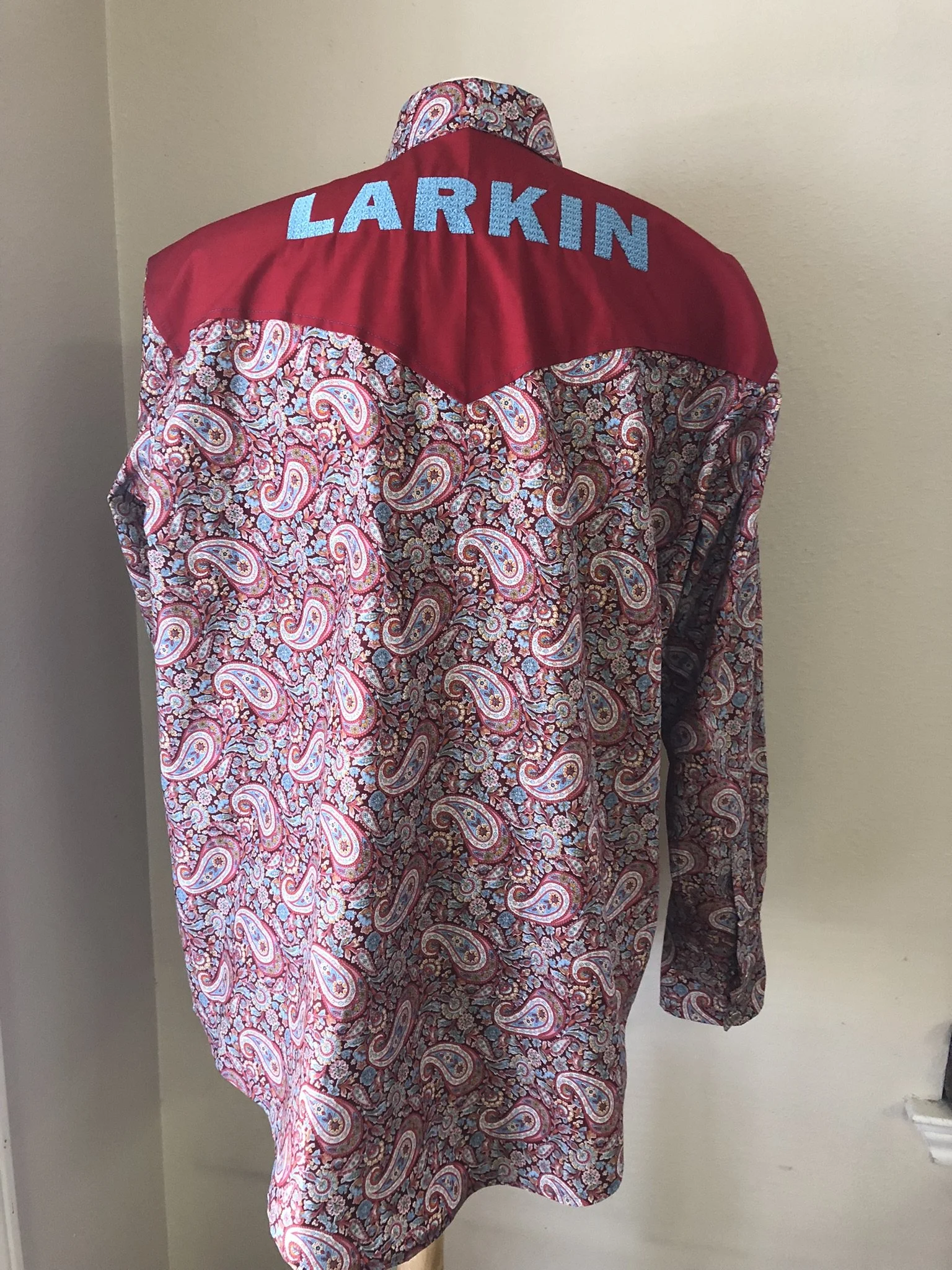 Custom Pear Snap Western Shirt Back