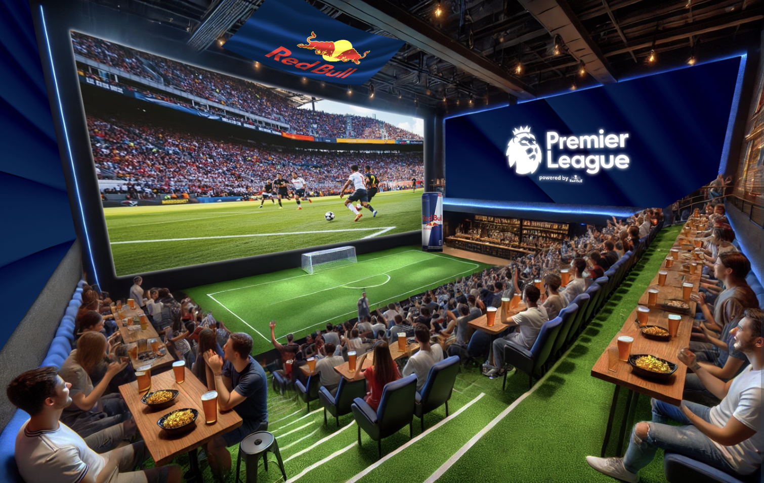 Inside of the Stadium Experience Arena - Fans can come here on selected days to experience what it's like to be in the ground on a match day.