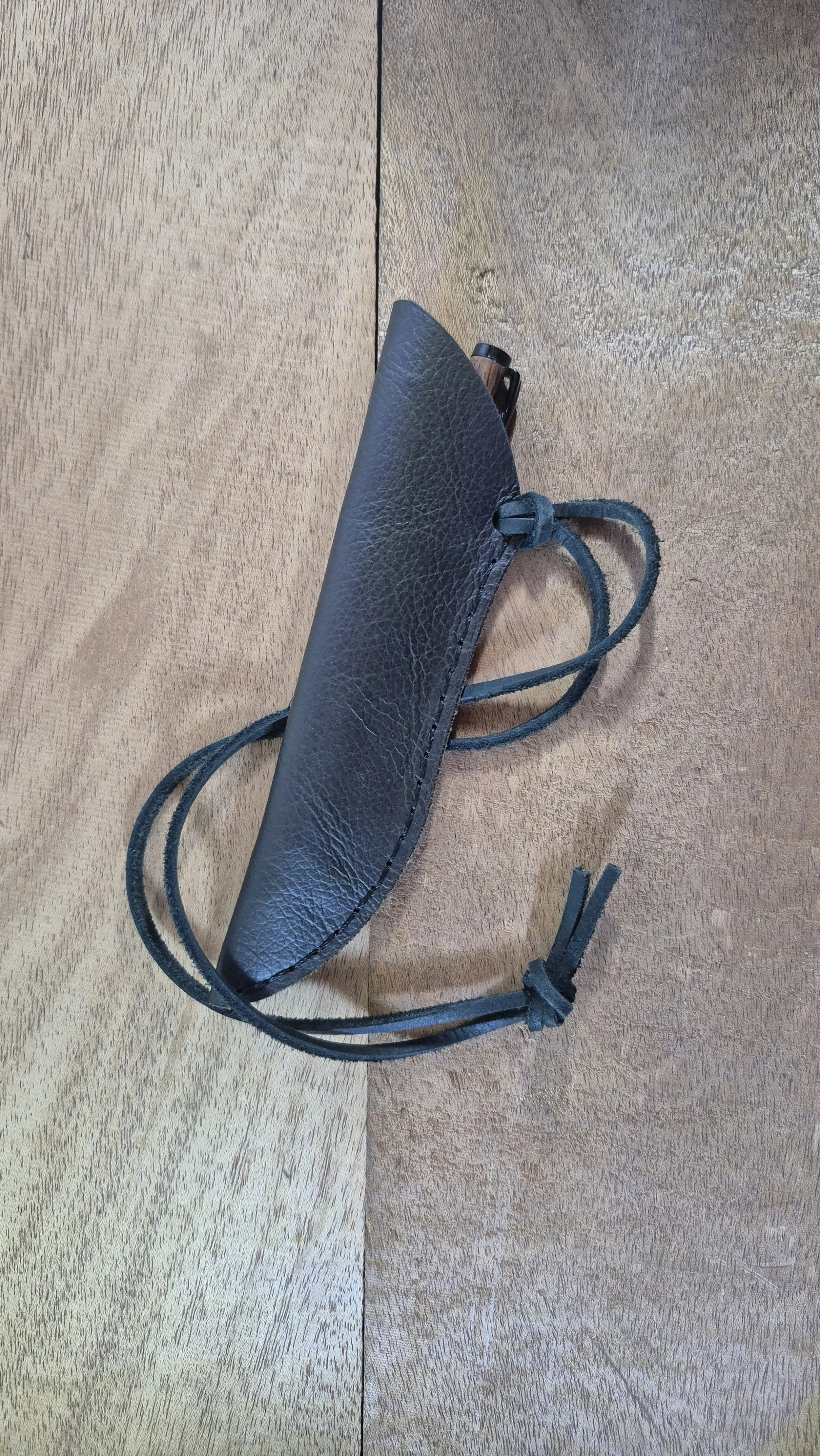 Hand-Stitched Knife Style Leather Pen Pouch